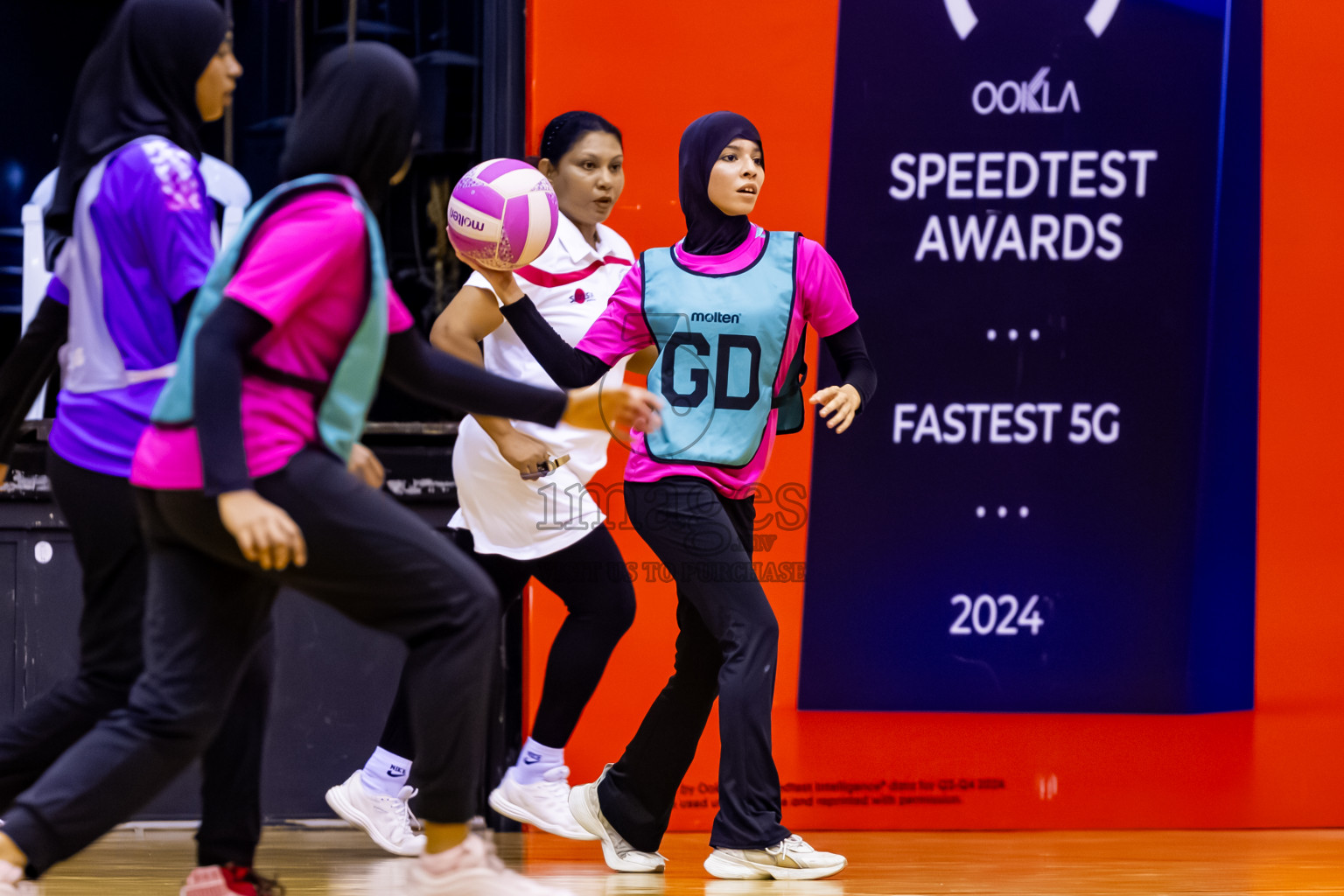 MV Netters vs Invicto SC in Day 7 of 24th Milo Netball Association Championship was held in Social Center at Male', Maldives on Sunday, 7th September 2025. Photos: Nausham Waheed / images.mv