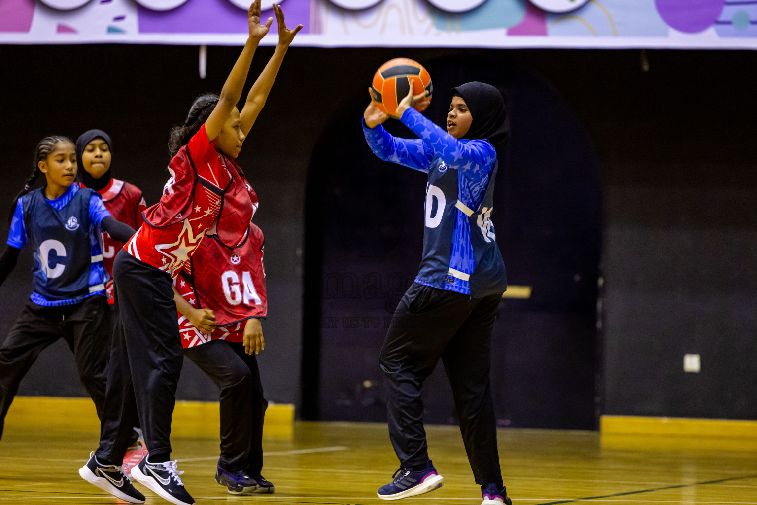 Day 9 of 25th Inter-School Netball Tournament was held in Social Center at Male', Maldives on Monday, 19th August 2024. Photos: Nausham Waheed / images.mv