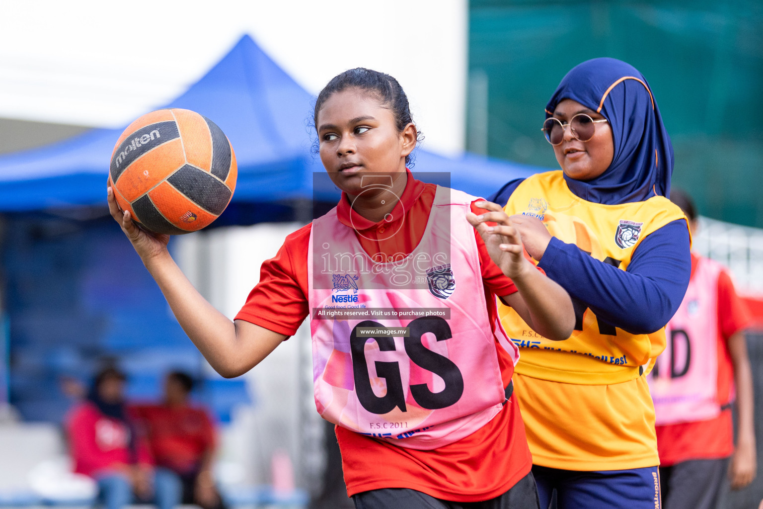 Day 2 of Nestle' Kids Netball Fiesta 2023 held in Henveyru Stadium, Male', Maldives on Thursday, 1st December 2023. Photos by Nausham Waheed / Images.mv