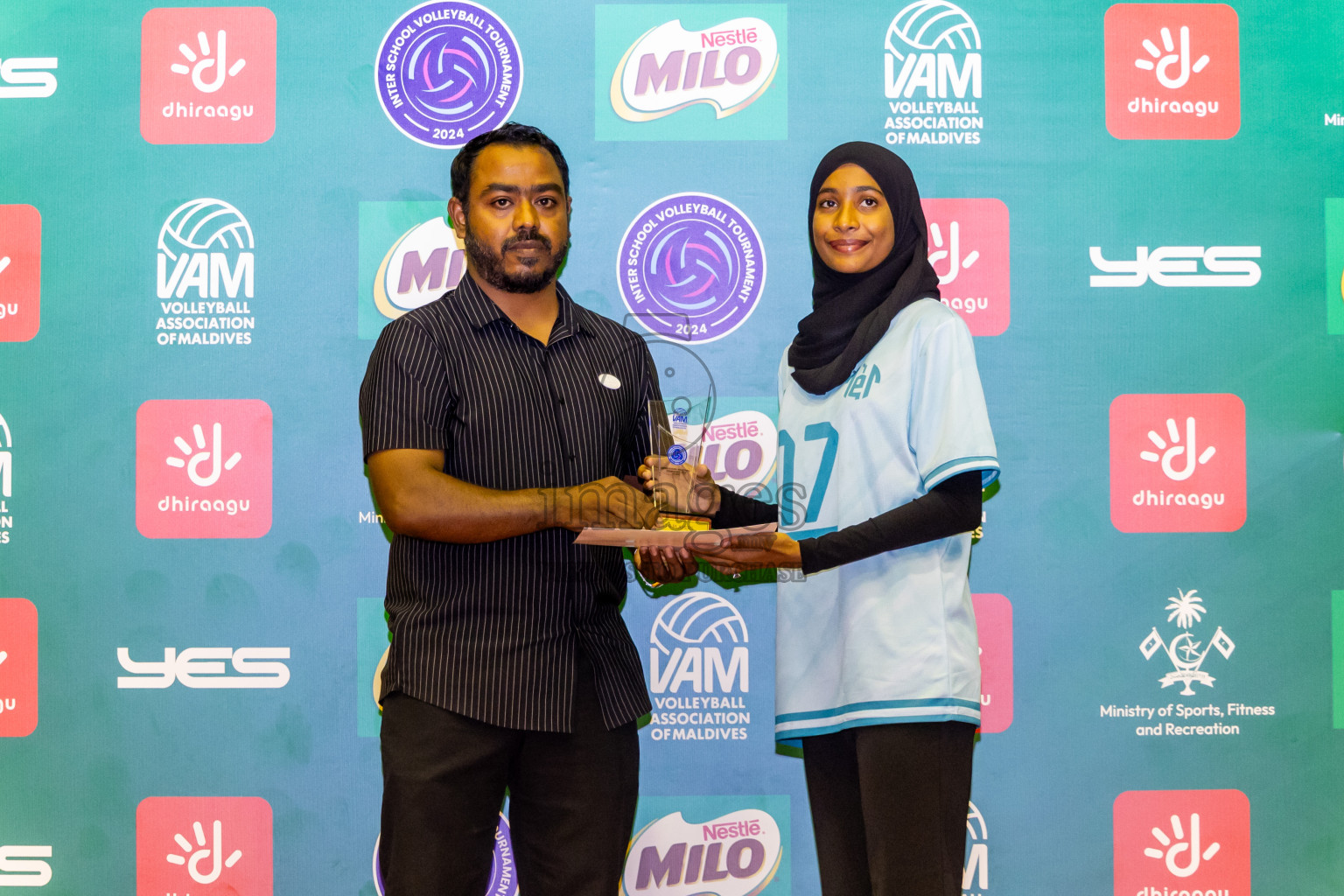 Finals of Interschool Volleyball Tournament 2024 was held in Social Center at Male', Maldives on Friday, 6th December 2024. Photos: Nausham Waheed / images.mv