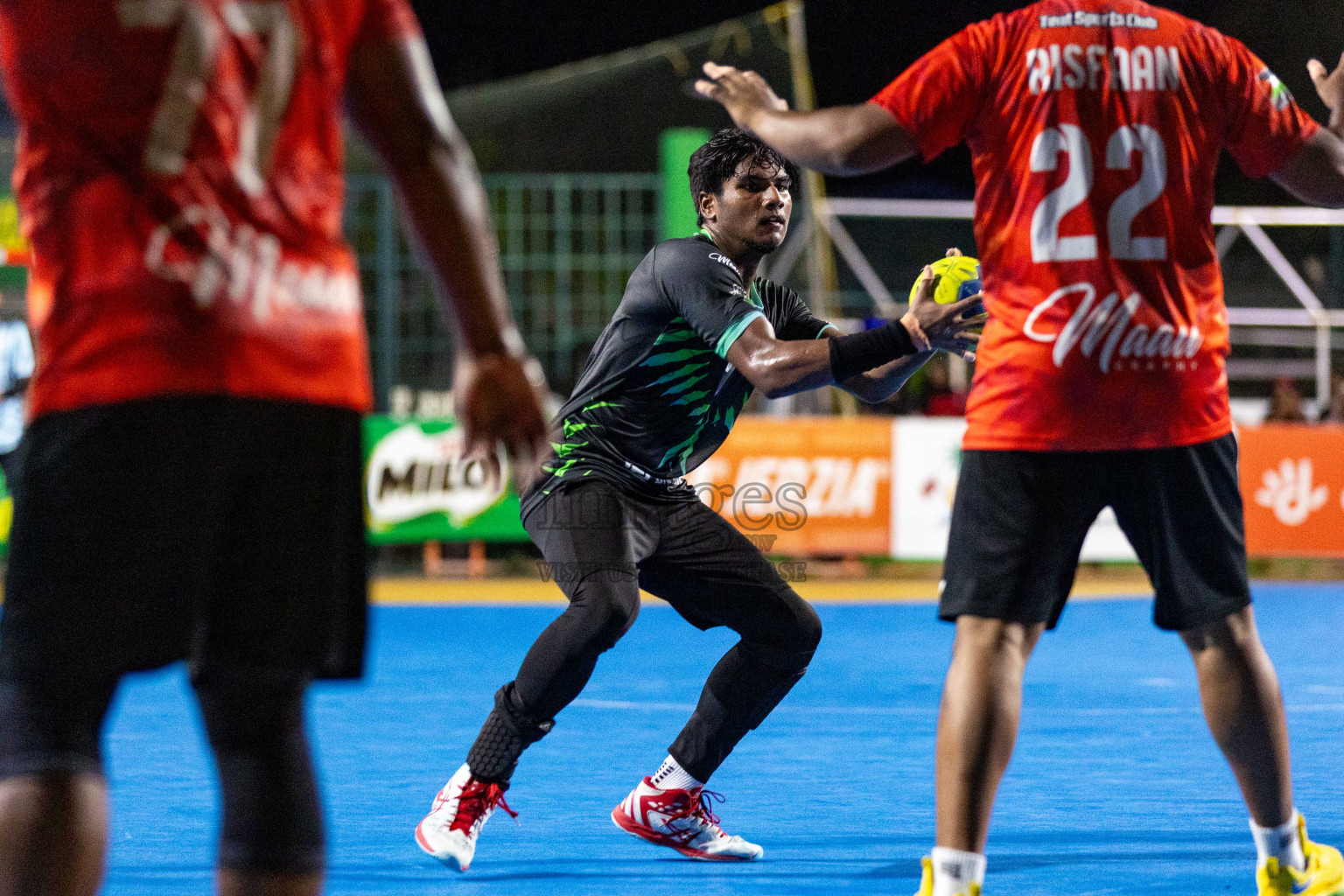 Day 19 of 10th National Handball Tournament 2023, held in Handball ground, Male', Maldives on Tuesday, 19th December 2023 Photos: Nausham Waheed/ Images.mv