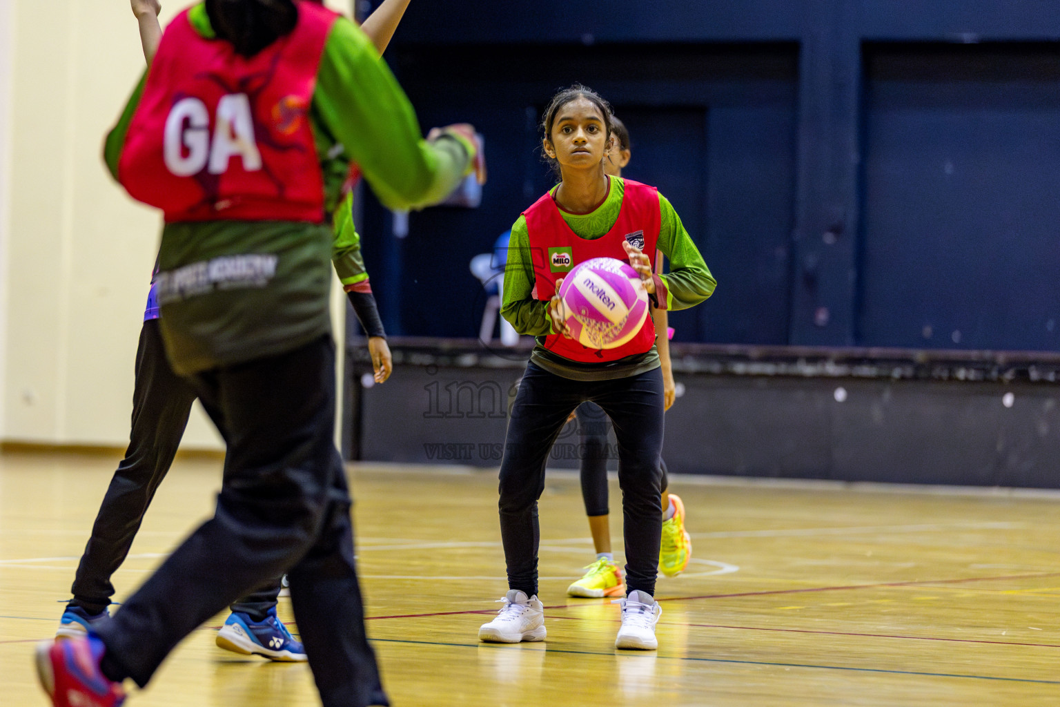 N Sports Acamdemy B vs Fiontti A Team in Day 3 of 3rd Netball Junior Championship, held at Social Center on Tuesday, 21st January 2025 . 
Photos: Hassan Simah / images.mv