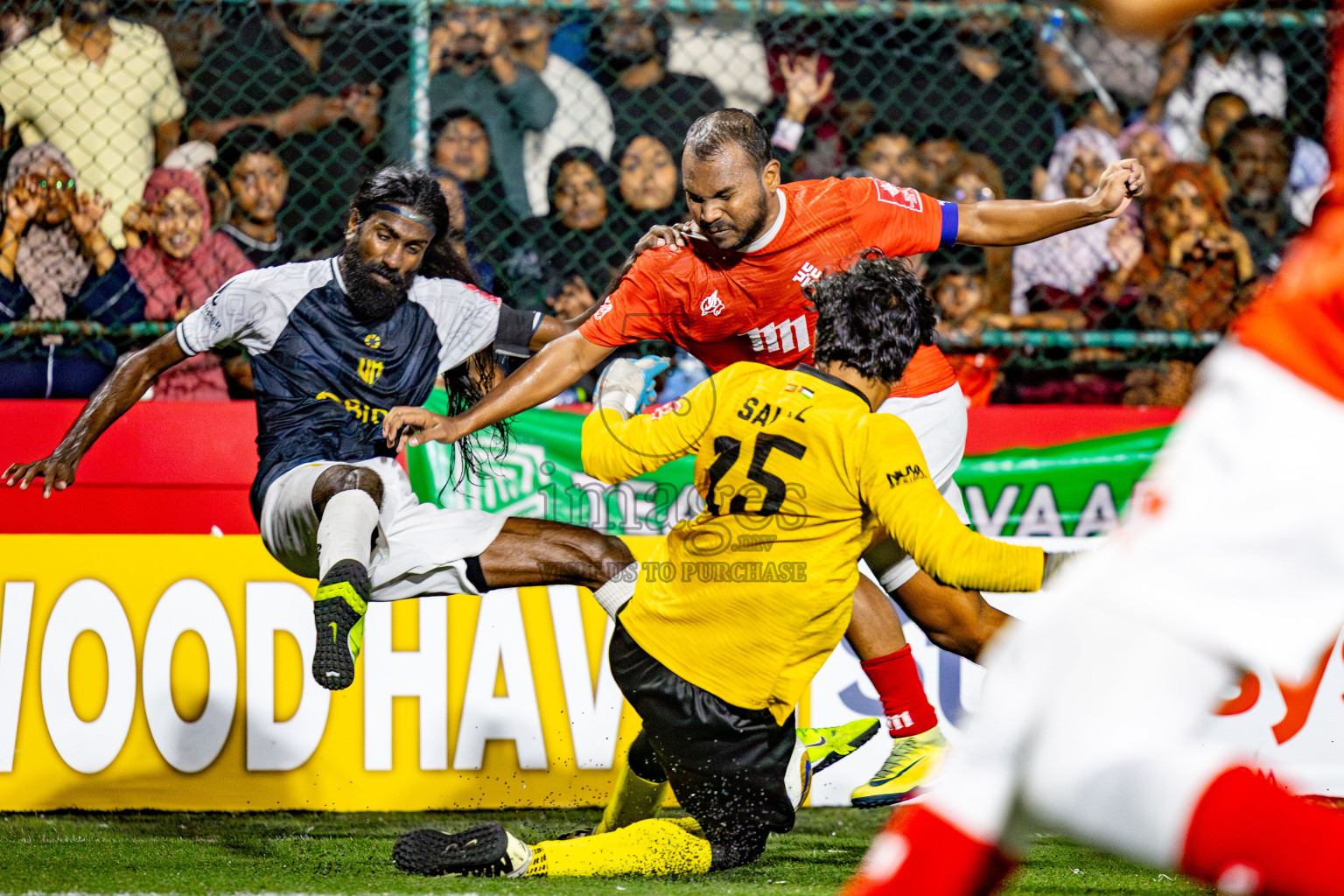 Vilimale vs K Kaashidhoo in the Quarter Final of Golden Futsal Challenge 2025 held on Tuesday, 18th February 2025 in Hulhumale', Maldives. 
Photos: Hassan Simah / images.mv