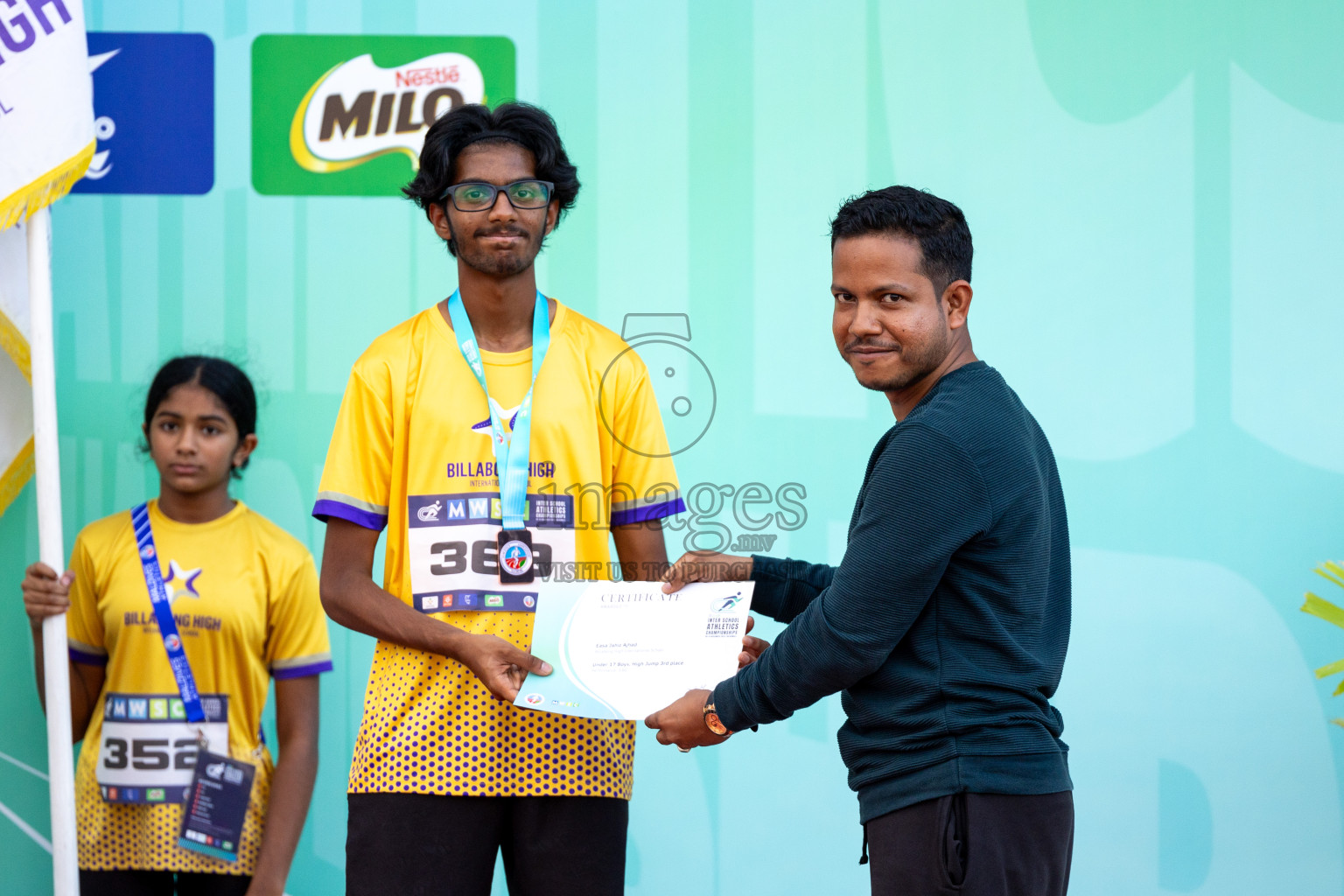 Day 2 of MWSC Interschool Athletics Championships 2024 held in Hulhumale Running Track, Hulhumale, Maldives on Sunday, 10th November 2024. 
Photos by: Hassan Simah / Images.mv