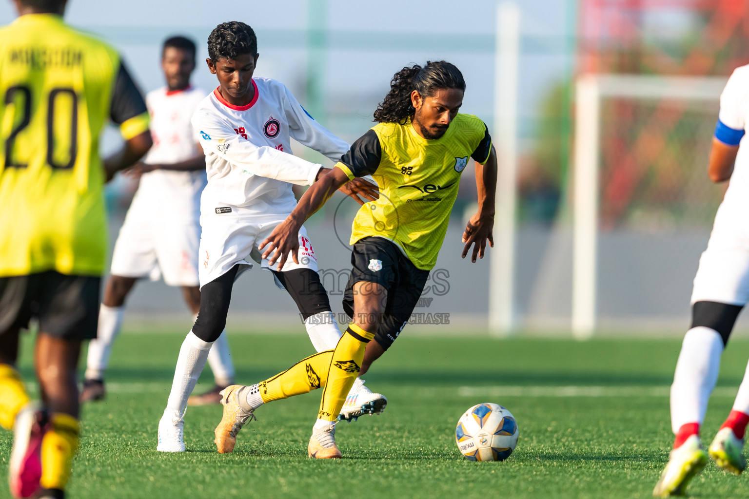 Kanmathi Juniors vs Furious SC from Manadhoo Council Cup 2024 in N Manadhoo Maldives on Monday, 19th February 2023. Photos: Nausham Waheed / images.mv