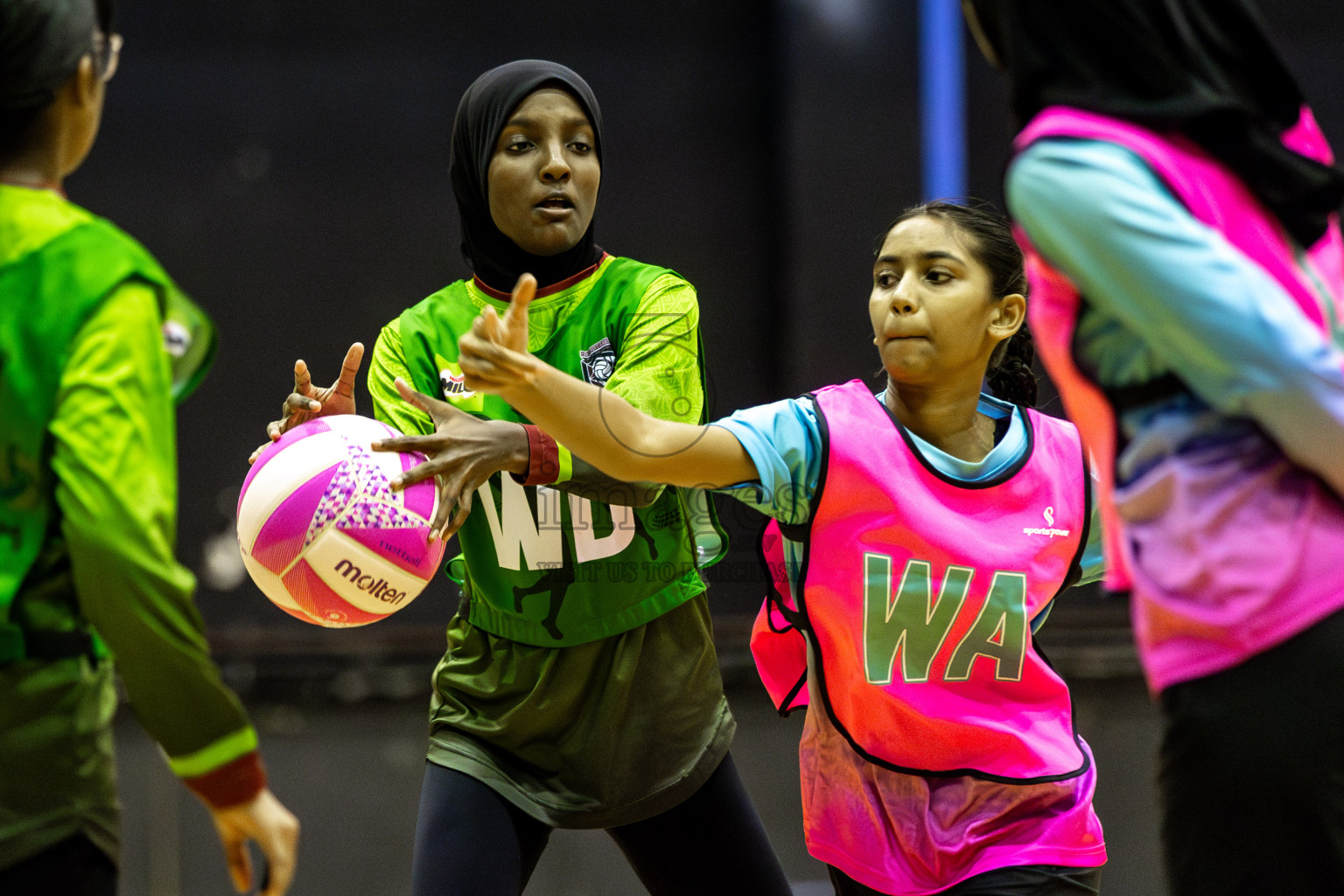 Fionti SC vs Young Netters A in Day 6  of 3rd Netball Junior Championship, held at Social Center on Friday 24th January 2025 . Photos: Shuu Abdul Sattar / images.mv