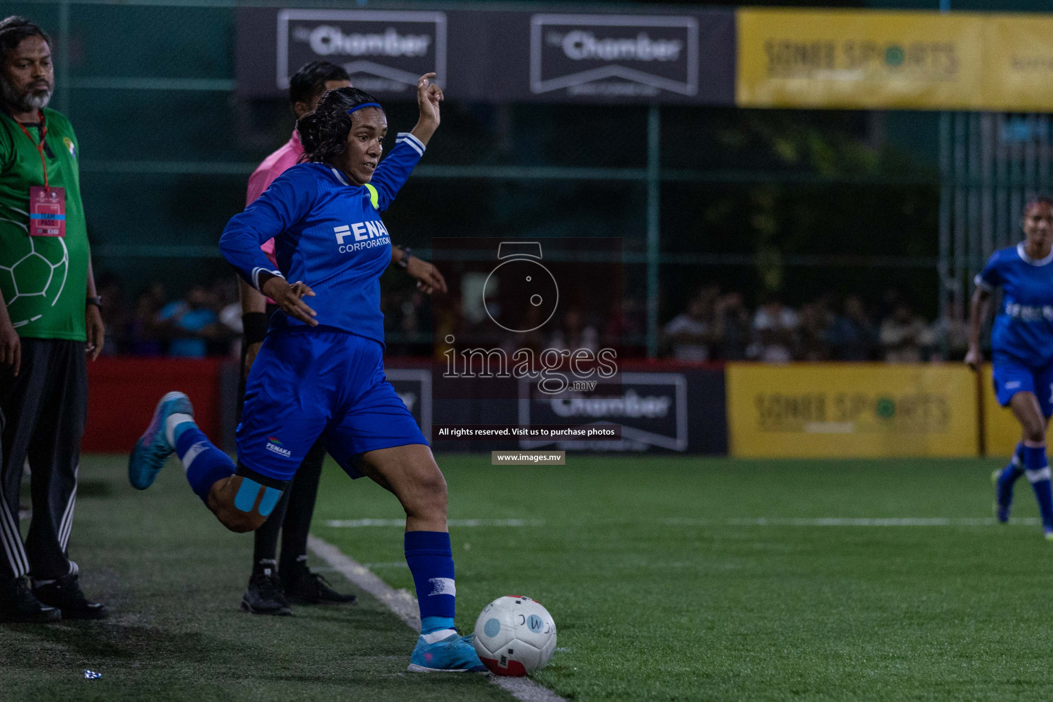 Team Fenaka vs Dhivehi Sifainge Club in Eighteen Thirty Women's Futsal Fiesta 2022 was held in Hulhumale', Maldives on Saturday, 8th October 2022. Photos: Ismail Thoriq / images.mv