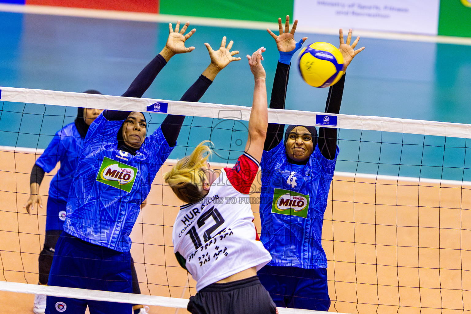 Police Club vs Huraa Community Club in Day 6 of Women's Division of VAM Cup 2025 held in Male', Maldives on Monday, 14th April 2025 at Social Center Indoor Hall Photos By: Nausham Waheed / images.mv