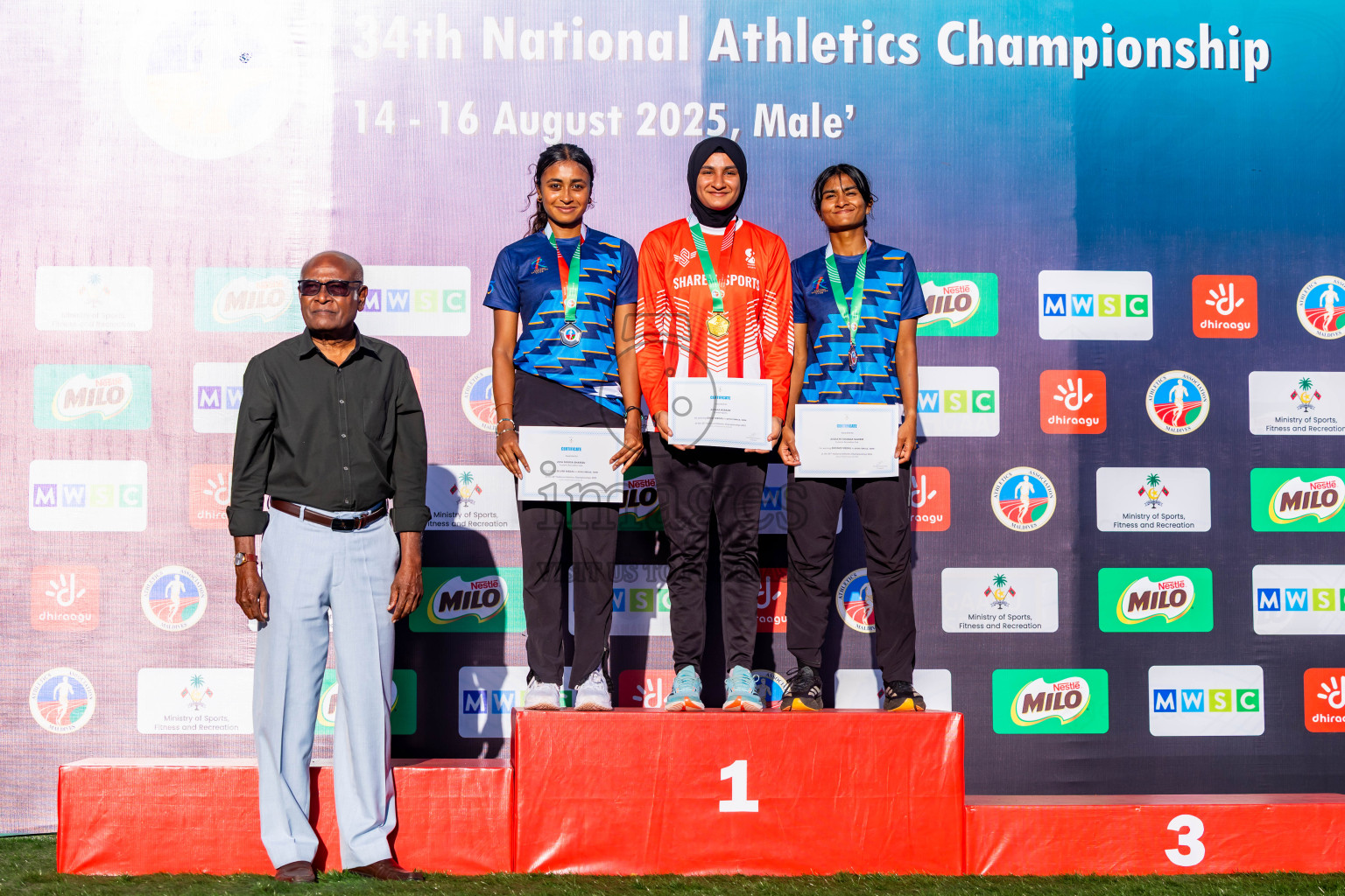 Day 3 of National Athletics Championship 2025 was held at Ekuveni Running Ground in Male', Maldives on Saturday, 16th August 2025. Photos: Nausham Waheed / images.mv