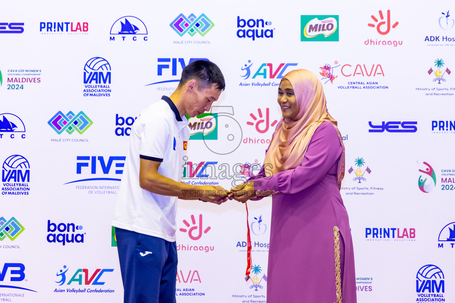 Kyrgyzstan vs Sri Lanka in Final of CAVA U20 Woman's Volleyball Championship 2024 was held in Social Center, Male', Maldives on 23rd July 2024. Photos: Nausham Waheed / images.mv