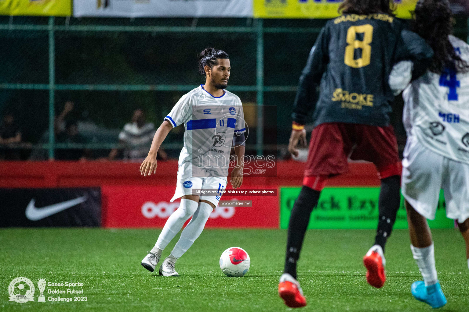 Th. Gaadhiffushi vs Th. Veymandoo in Day 4 of Golden Futsal Challenge 2023 on 08 February 2023 in Hulhumale, Male, Maldives