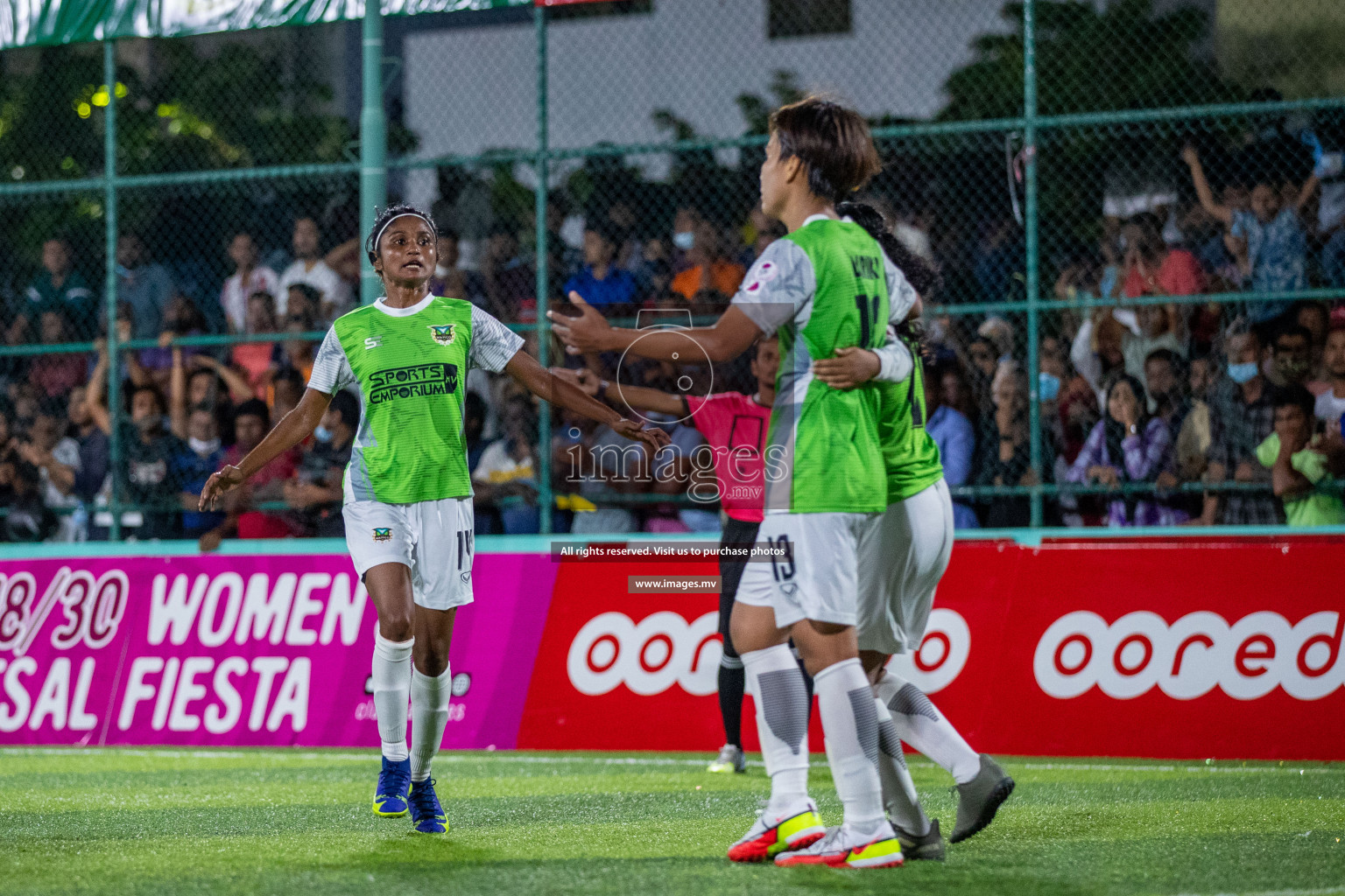 Club WAMCO vs DSC in the Semi Finals of 18/30 Women's Futsal Fiesta 2021 held in Hulhumale, Maldives on 14th December 2021. Photos: Ismail Thoriq / images.mv