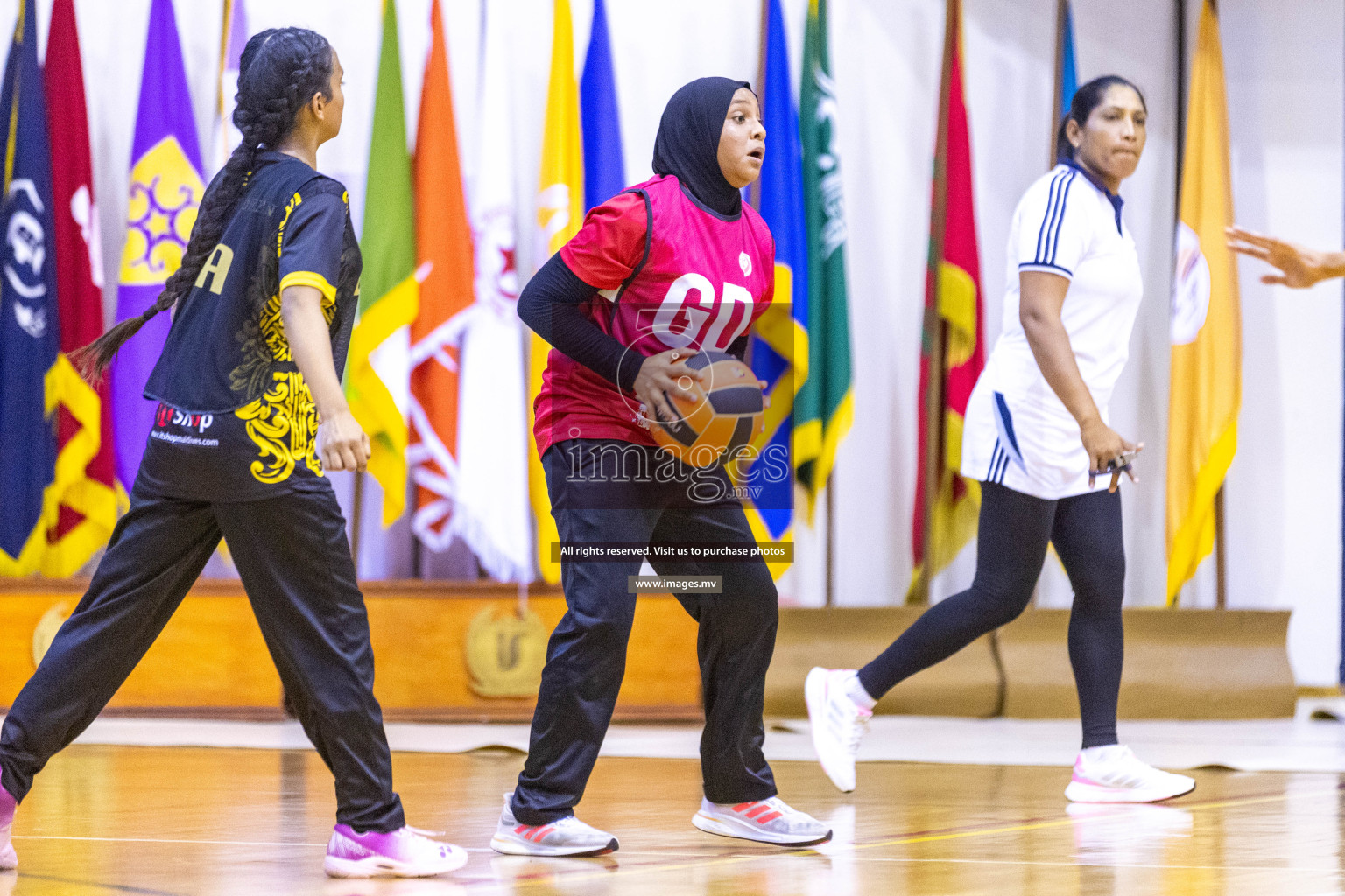 Day4 of 24th Interschool Netball Tournament 2023 was held in Social Center, Male', Maldives on 30th October 2023. Photos: Nausham Waheed / images.mv