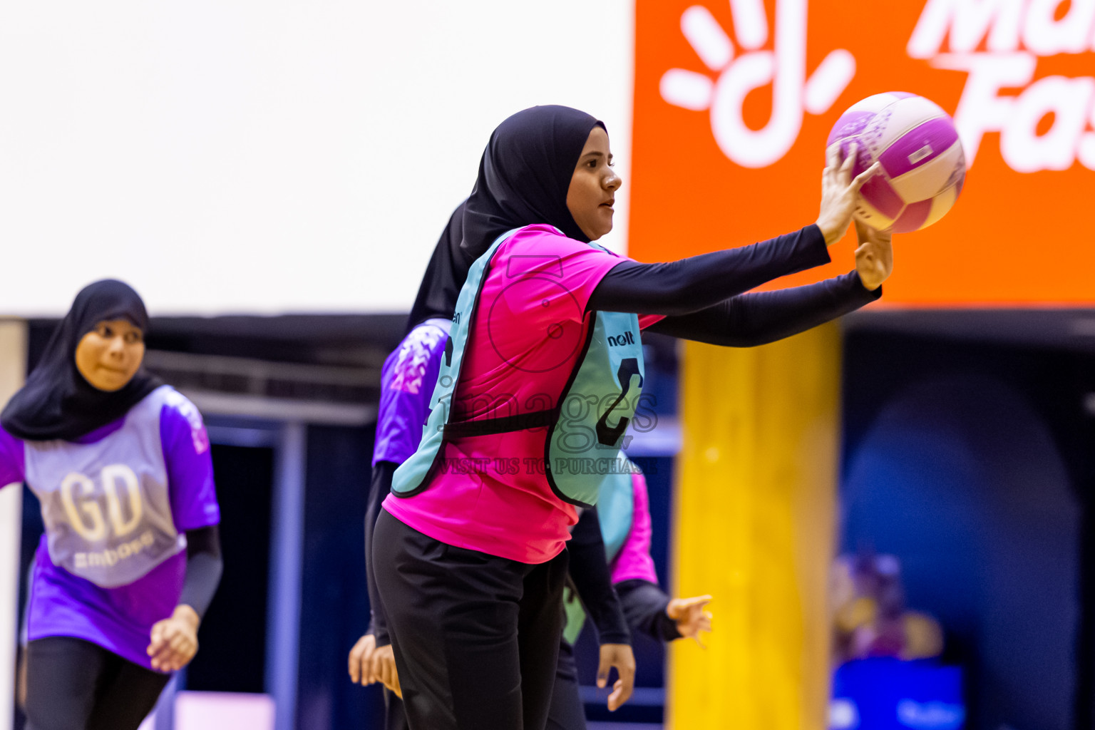MV Netters vs Invicto SC in Day 7 of 24th Milo Netball Association Championship was held in Social Center at Male', Maldives on Sunday, 7th September 2025. Photos: Nausham Waheed / images.mv