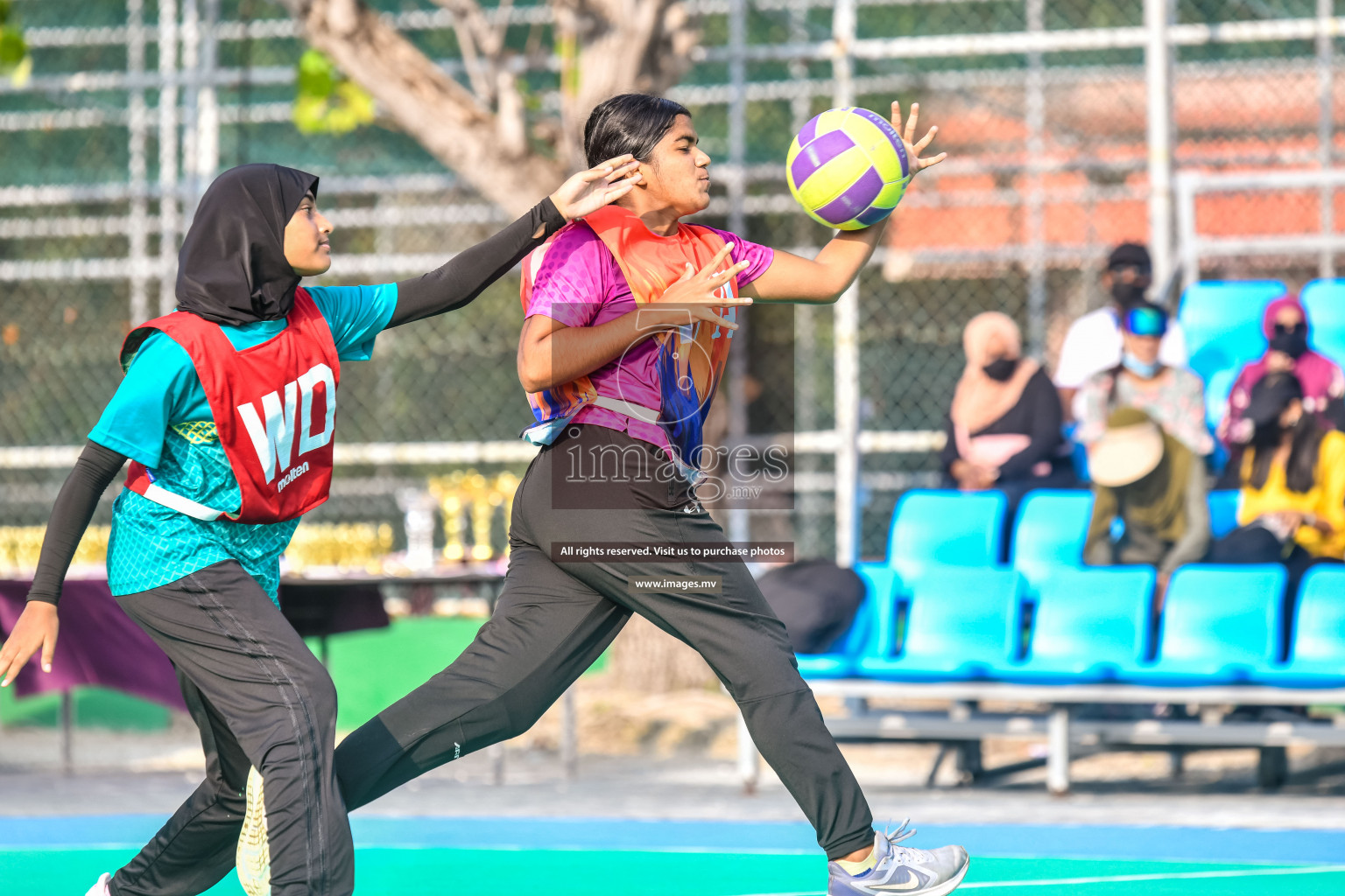 Final of Junior Netball Championship 2022 held in Male', Maldives on 19th March 2022. Photos by Nausham Waheed