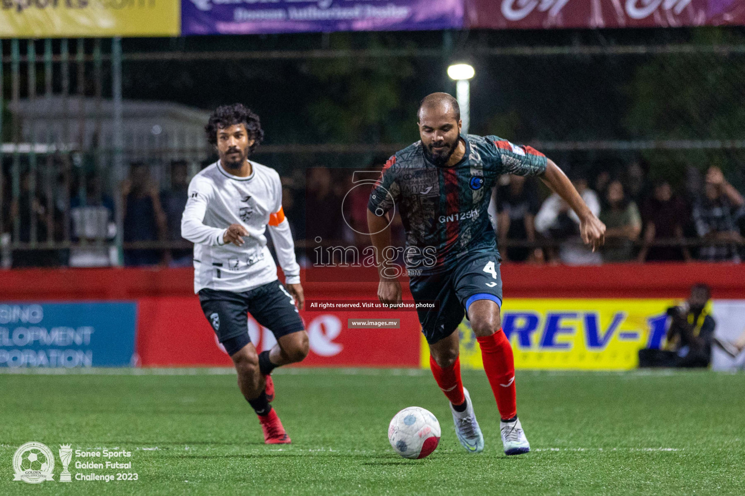 R. Inguraidhoo vs R. Innamadhoo in Day 4 of Golden Futsal Challenge 2023 on 08 February 2023 in Hulhumale, Male, Maldives