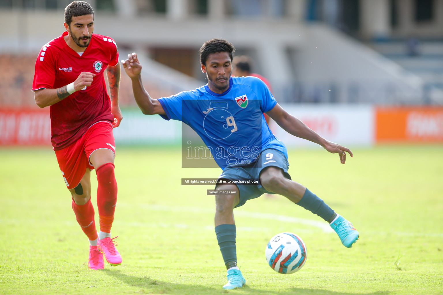 Lebanon vs Maldives in SAFF Championship 2023 held in Sree Kanteerava Stadium, Bengaluru, India, on Tuesday, 28th June 2023. Photos: Nausham Waheed, Hassan Simah / images.mv