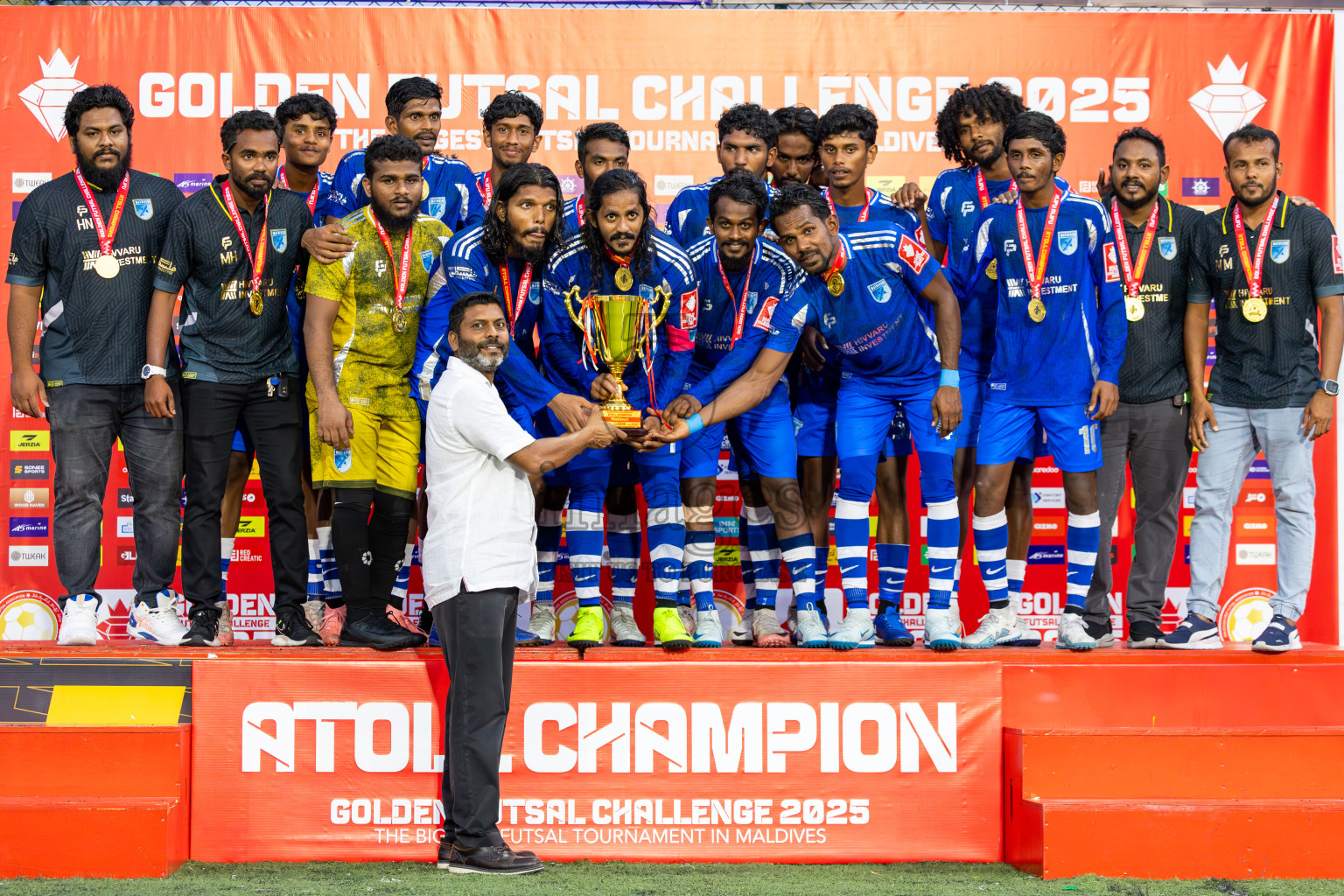 AA. Mathiveri VS AA. Thoddoo in Atoll Round Final on Day 20 of Golden Futsal Challenge 2025 was held on Friday, 24th January 2025, in Hulhumale', Maldives. Photos: Ismail Thoriq / images.mv