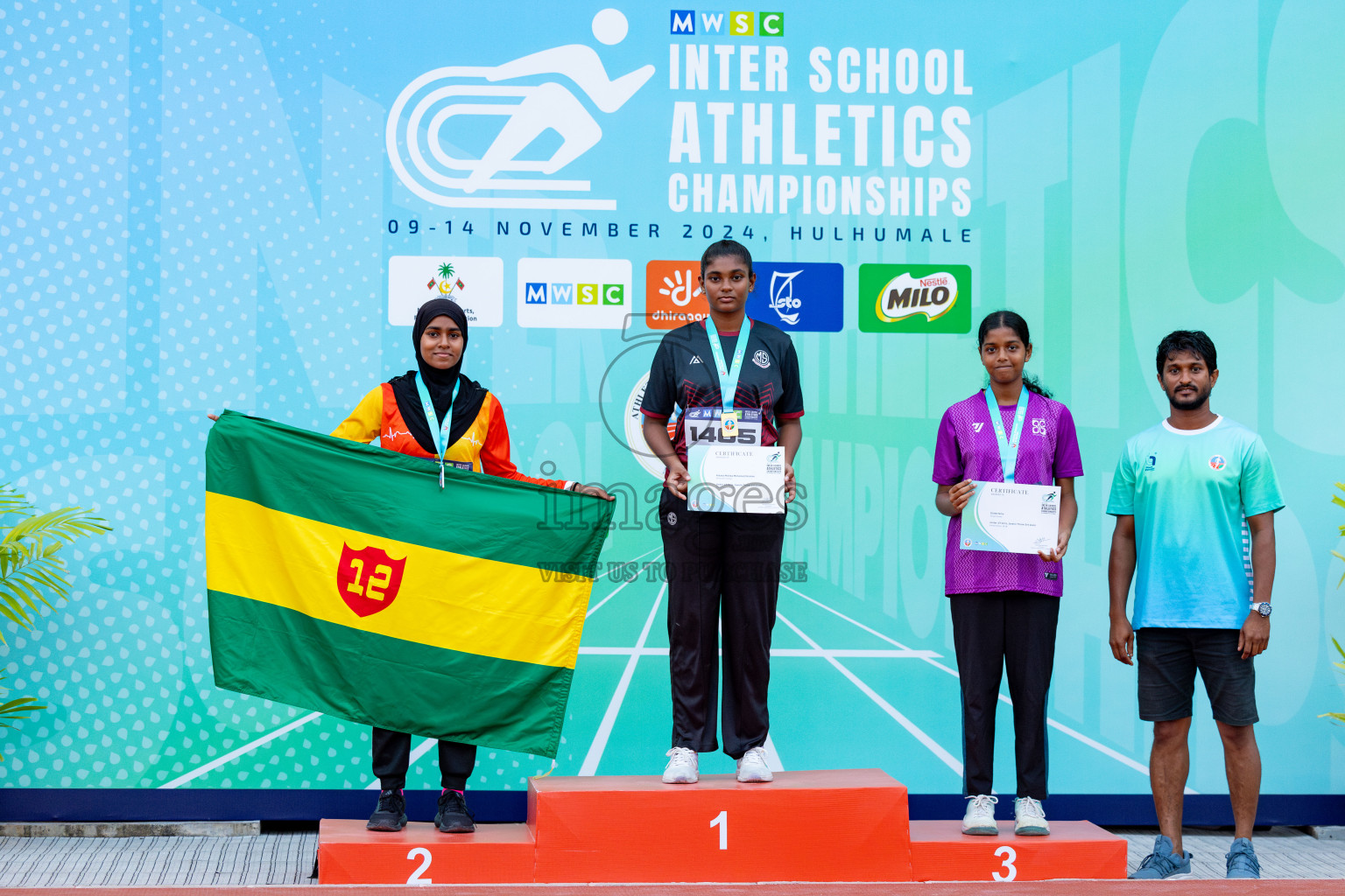 Day 2 of MWSC Interschool Athletics Championships 2024 held in Hulhumale Running Track, Hulhumale, Maldives on Sunday, 10th November 2024. 
Photos by: Hassan Simah / Images.mv