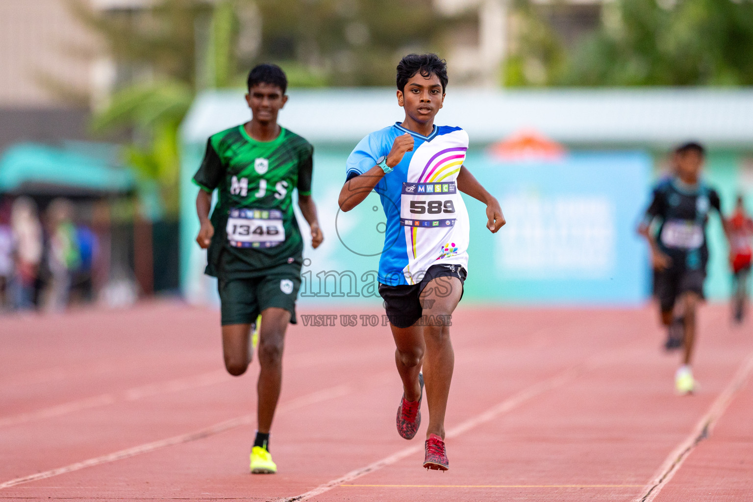 Day 1 of MWSC Interschool Athletics Championships 2024 held in Hulhumale Running Track, Hulhumale, Maldives on Saturday, 9th November 2024. Photos by: Ismail Thoriq / Images.mv