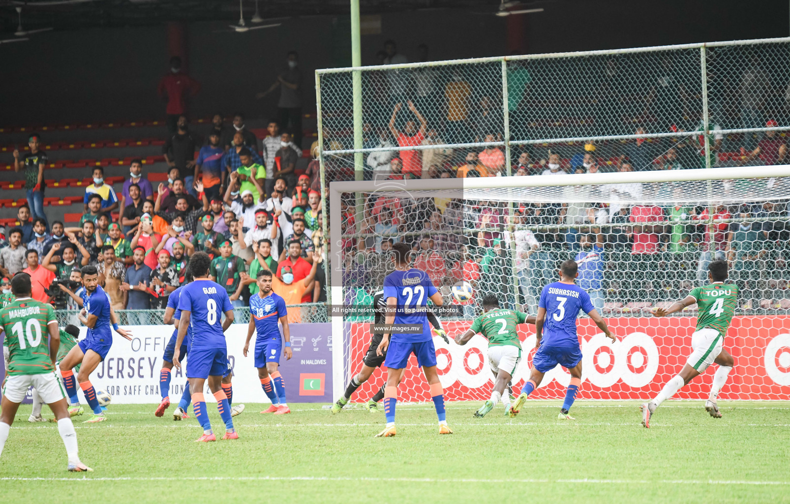 Bangladesh vs India in SAFF Championship 2021 held on 1st October 2021 in Galolhu National Stadium, Male', Maldives