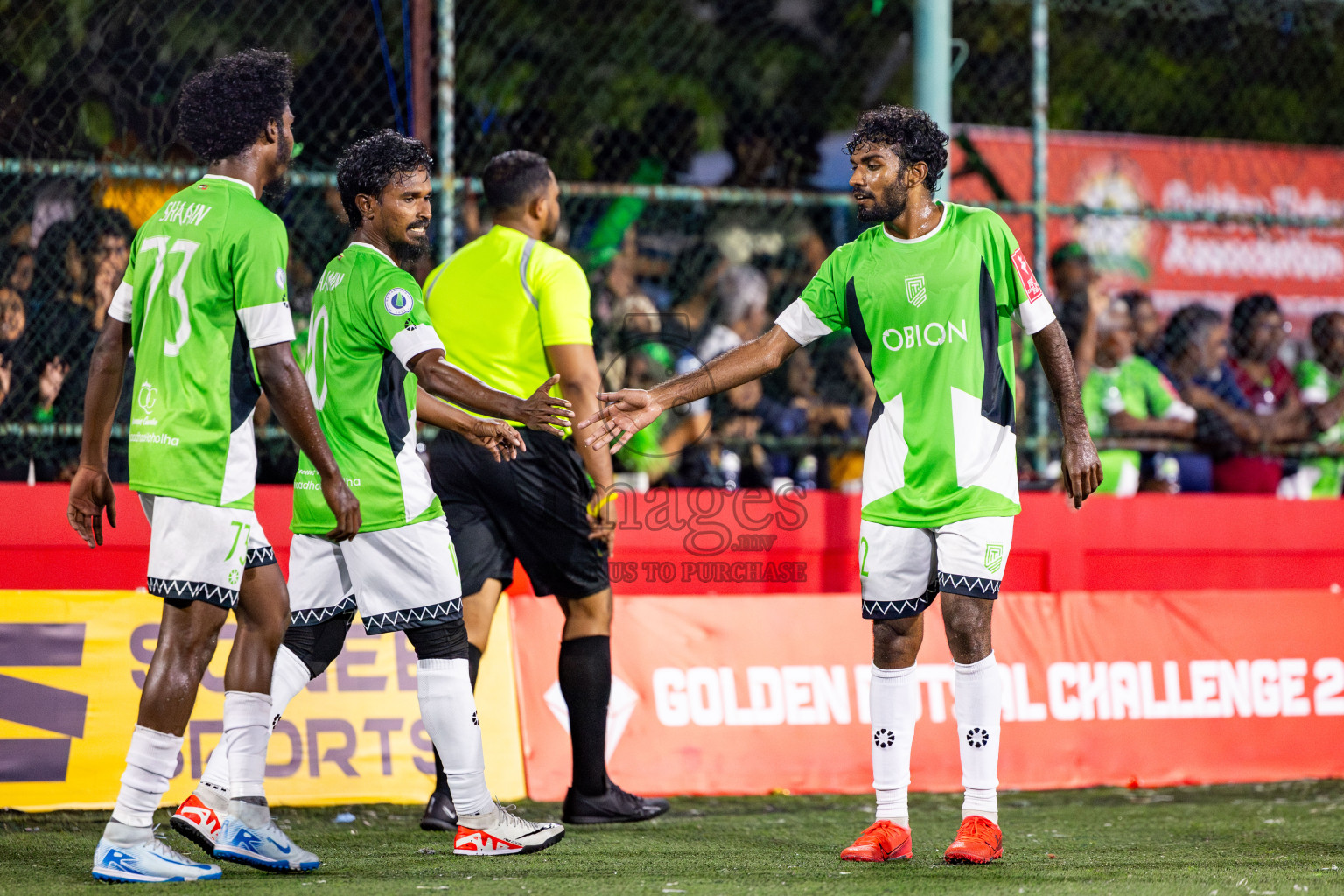 HDh Naivaadhoo vs HDh Makunudhoo in Atoll Round Semi-Final on Day 23 of Golden Futsal Challenge 2025 was held on Monday , 27th January 2025, in Hulhumale', Maldives. Photos: Nausham Waheed / images.mv