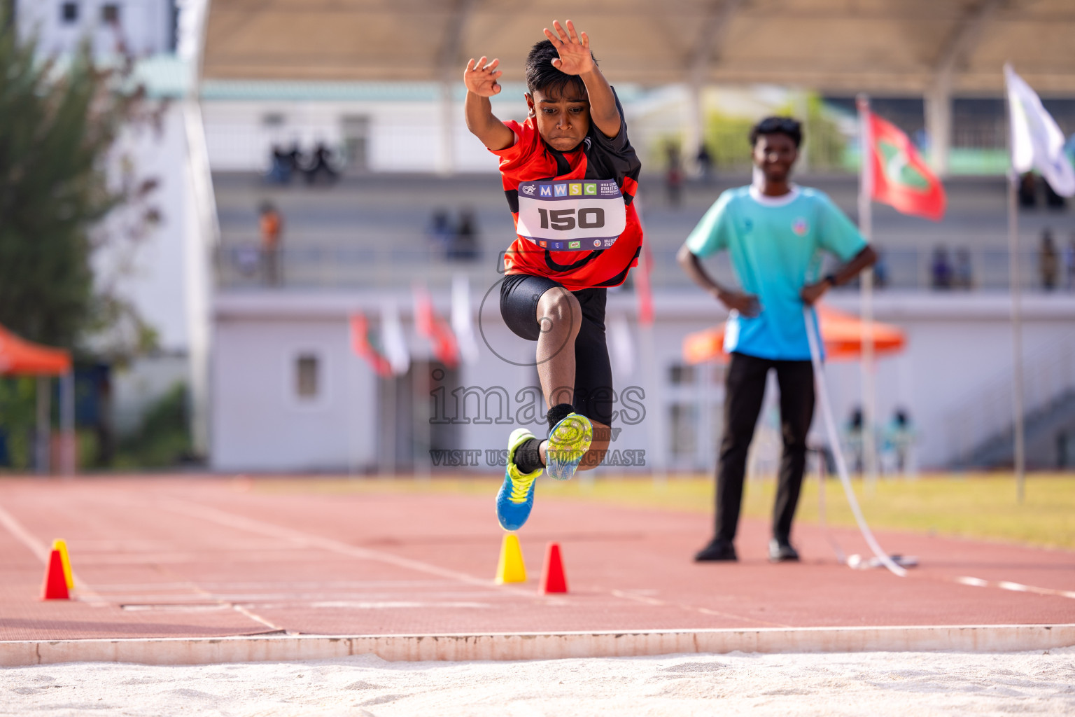 Day 5 of MWSC Interschool Athletics Championships 2024 held in Hulhumale Running Track, Hulhumale, Maldives on Wednesday, 13th November 2024. Photos by: Ismail Thoriq / Images.mv