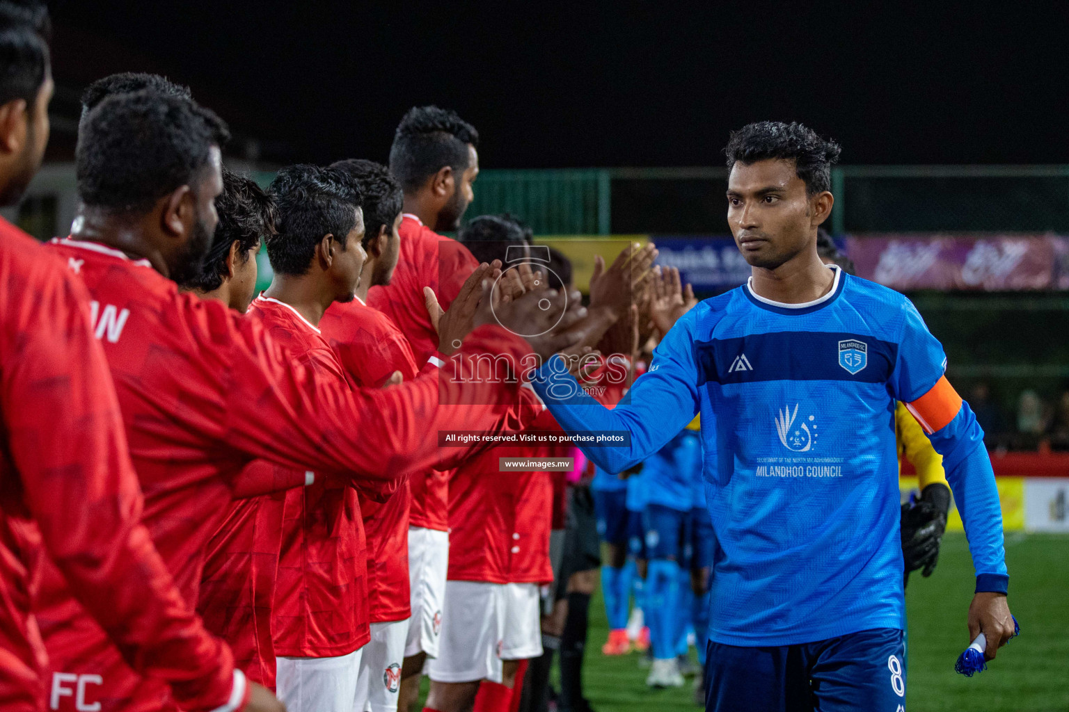 Sh. Milandhoo vs Sh. Maroshi in Day 2 of Golden Futsal Challenge 2023 on 06 February 2023 in Hulhumale, Male, Maldives