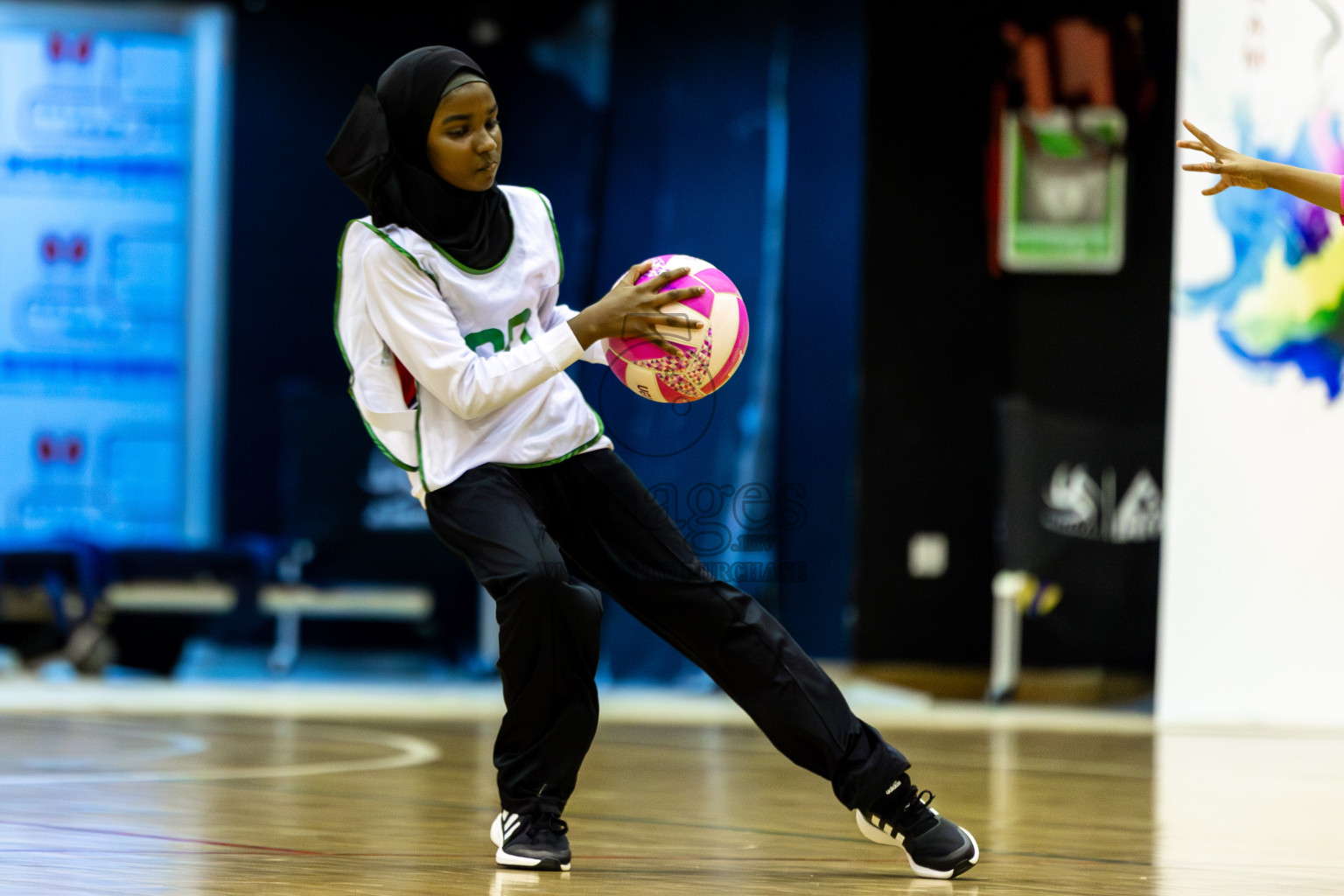Net Queens vs Netgen B in Day 5 of 3rd Netball Junior Championship, held at Social Center on Thursday 23rd January 2025 . Photos: Shuu Abdul Sattar / images.mv
