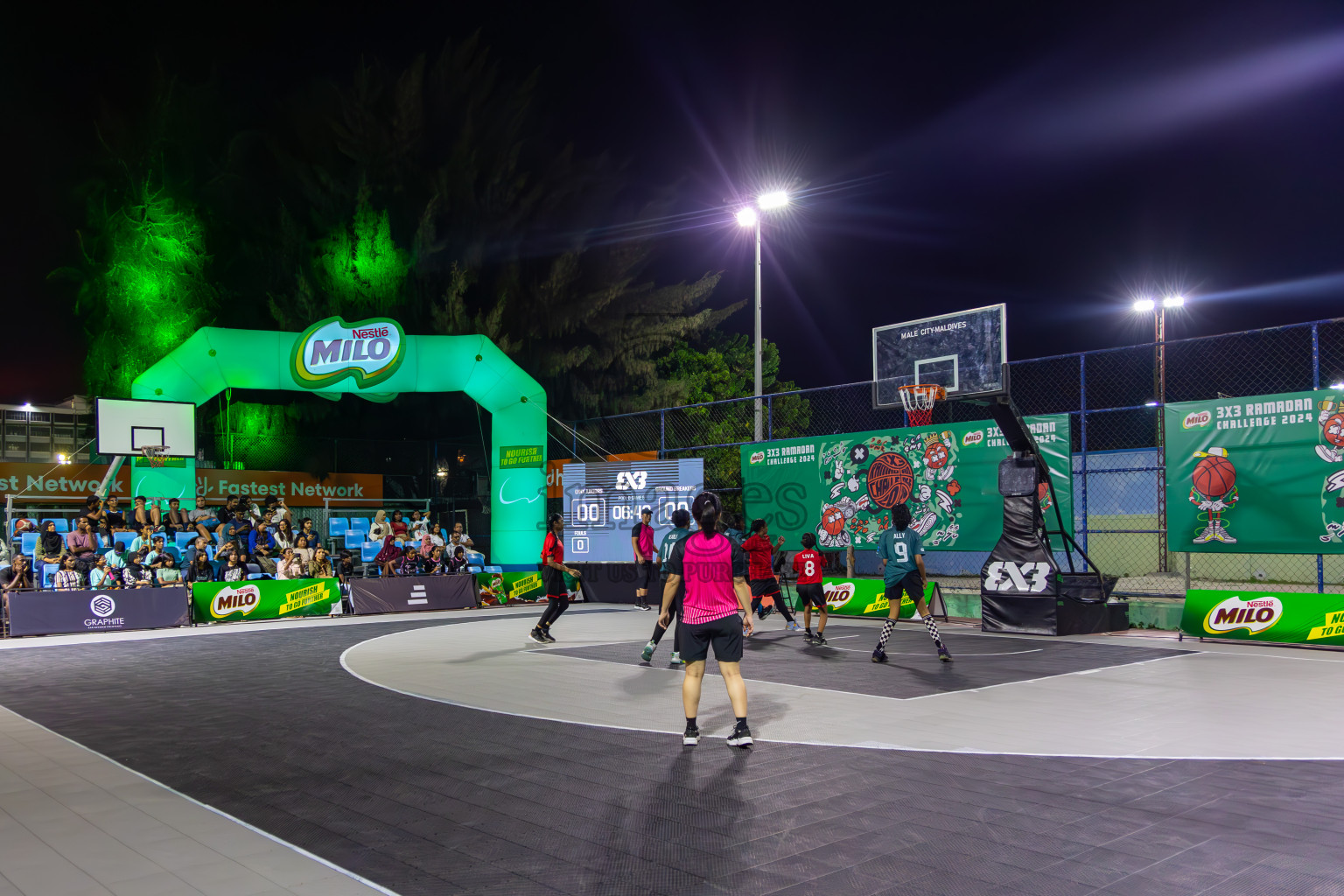 Day 3 of MILO Ramadan 3x3 Challenge 2024 was held in Ekuveni Outdoor Basketball Court at Male', Maldives on Thursday, 14th March 2024.
Photos: Ismail Thoriq / images.mv