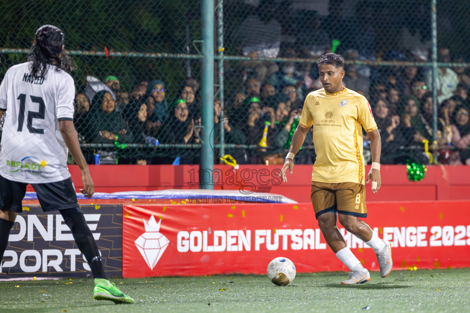 N Holhudhoo vs N Miladhoo in Noonu Atoll Final in Day 24 of Golden Futsal Challenge 2025 was held on Tuesday , 28th January 2025, in Hulhumale', Maldives. Photos: Ismail Thoriq / images.mv