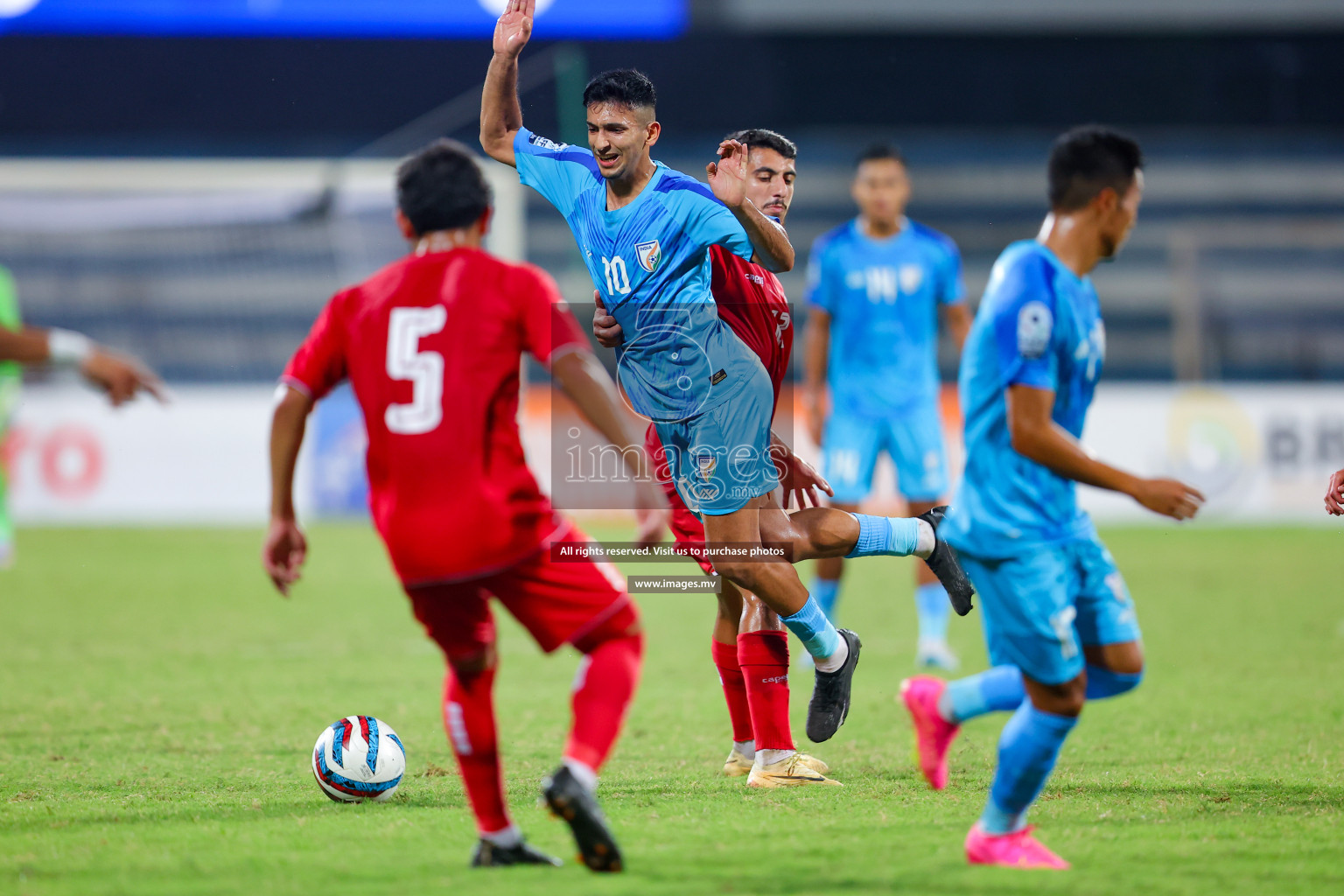 Lebanon vs India in the Semi-final of SAFF Championship 2023 held in Sree Kanteerava Stadium, Bengaluru, India, on Saturday, 1st July 2023. Photos: Nausham Waheed, Hassan Simah / images.mv