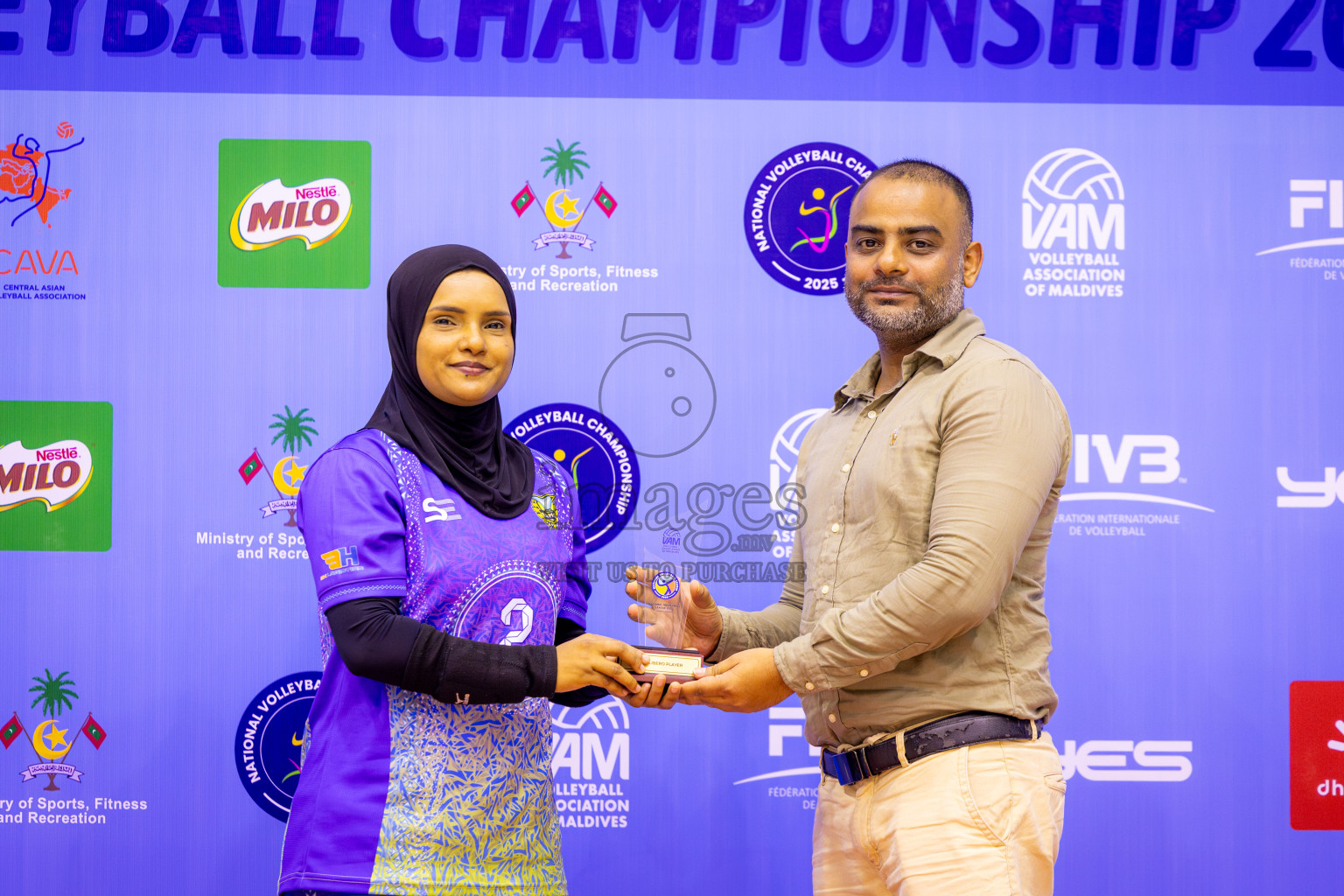 Police Club vs Club Wamco in the Final of Women's Division of National Volleyball League 2025 held in Male', Maldives on Sunday, 27th April 2025 at Social Center Indoor Hall Photos By: Nausham Waheed / images.mv