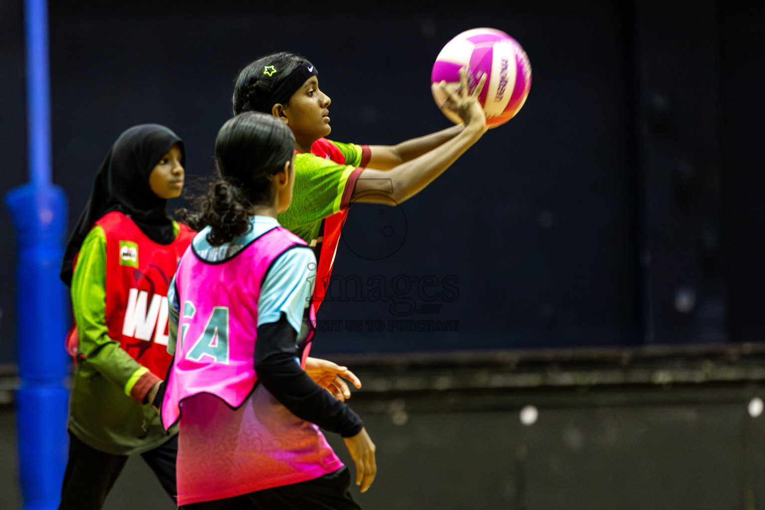 Fionti SC vs Netkids A  in Day 6 of 3rd Netball Junior Championship, held at Social Center on Friday 24th January 2025 . Photos: Shuu Abdul Sattar / images.mv