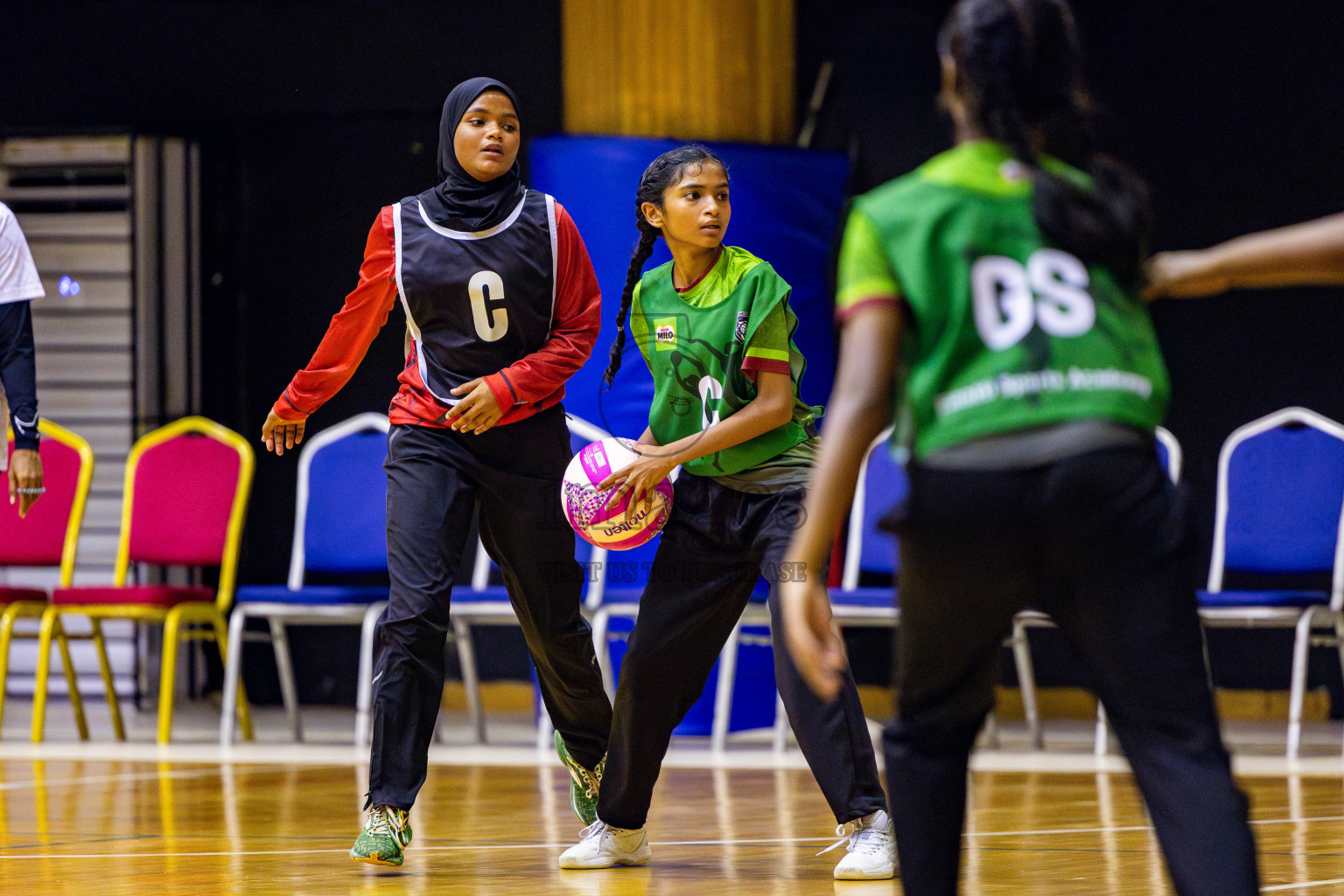 AIS Netball Academy vs Fiontti Sports Academy in Day 2 of 3rd Junior Championship - Netball association of Maldives, held at Social Center on Monday 20th January 2025 . Photos by Nausham Waheed