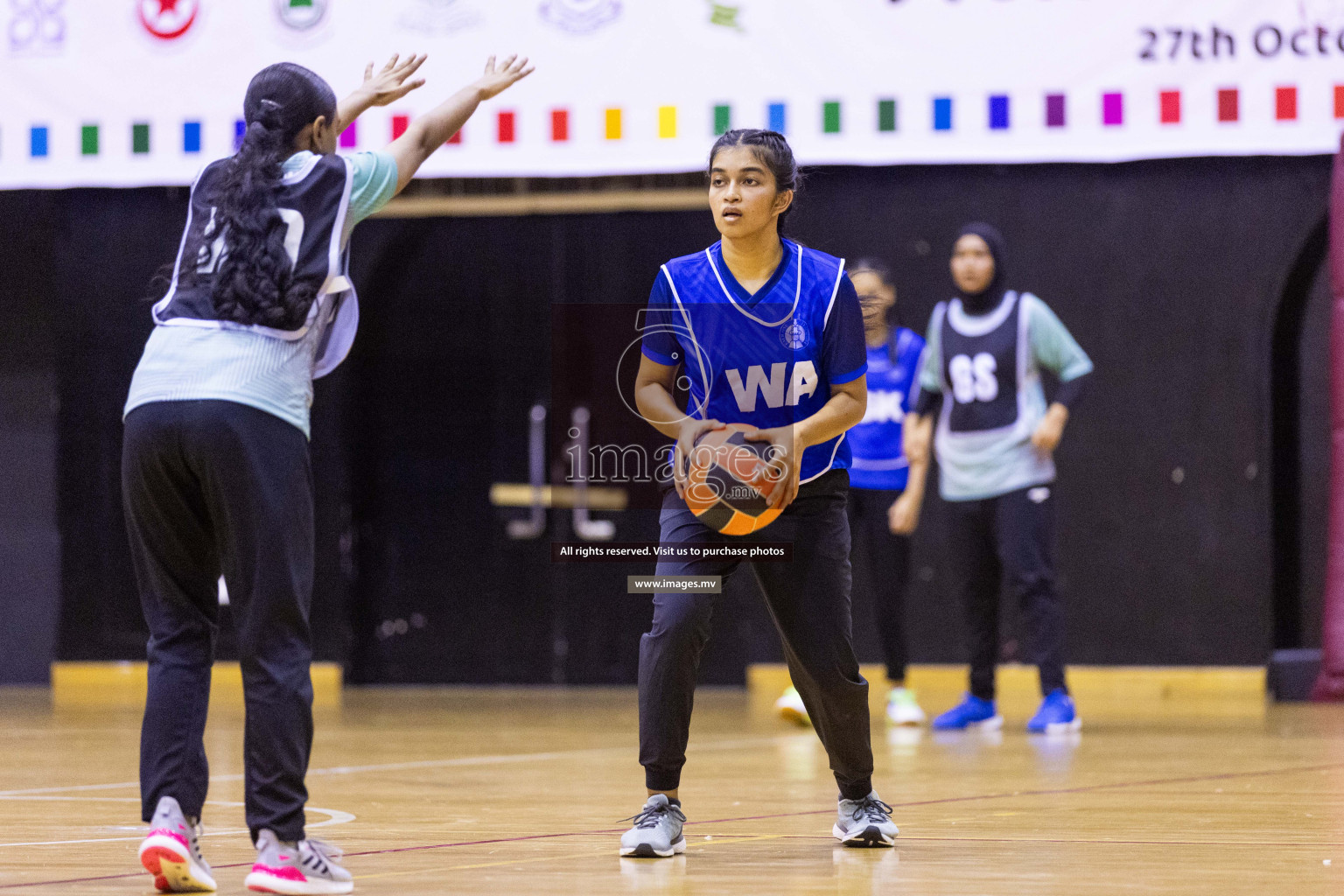 Day 9 of 24th Interschool Netball Tournament 2023 was held in Social Center, Male', Maldives on 4th November 2023. Photos: Nausham Waheed / images.mv