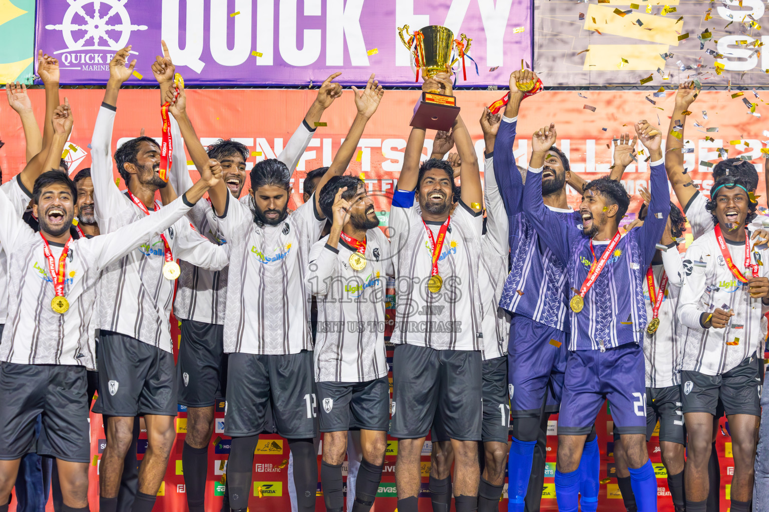 N Holhudhoo vs N Miladhoo in Noonu Atoll Final in Day 24 of Golden Futsal Challenge 2025 was held on Tuesday , 28th January 2025, in Hulhumale', Maldives. Photos: Ismail Thoriq / images.mv