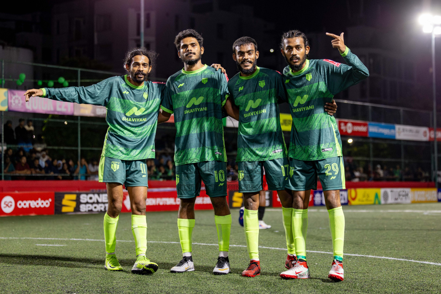 Th. Kinbidhoo VS Th. Dhiyamigili in Day 18 of Golden Futsal Challenge 2025 was held on Wednesday, 22nd January 2025, in Hulhumale', Maldives. Photos: Nausham Waheed / images.mv