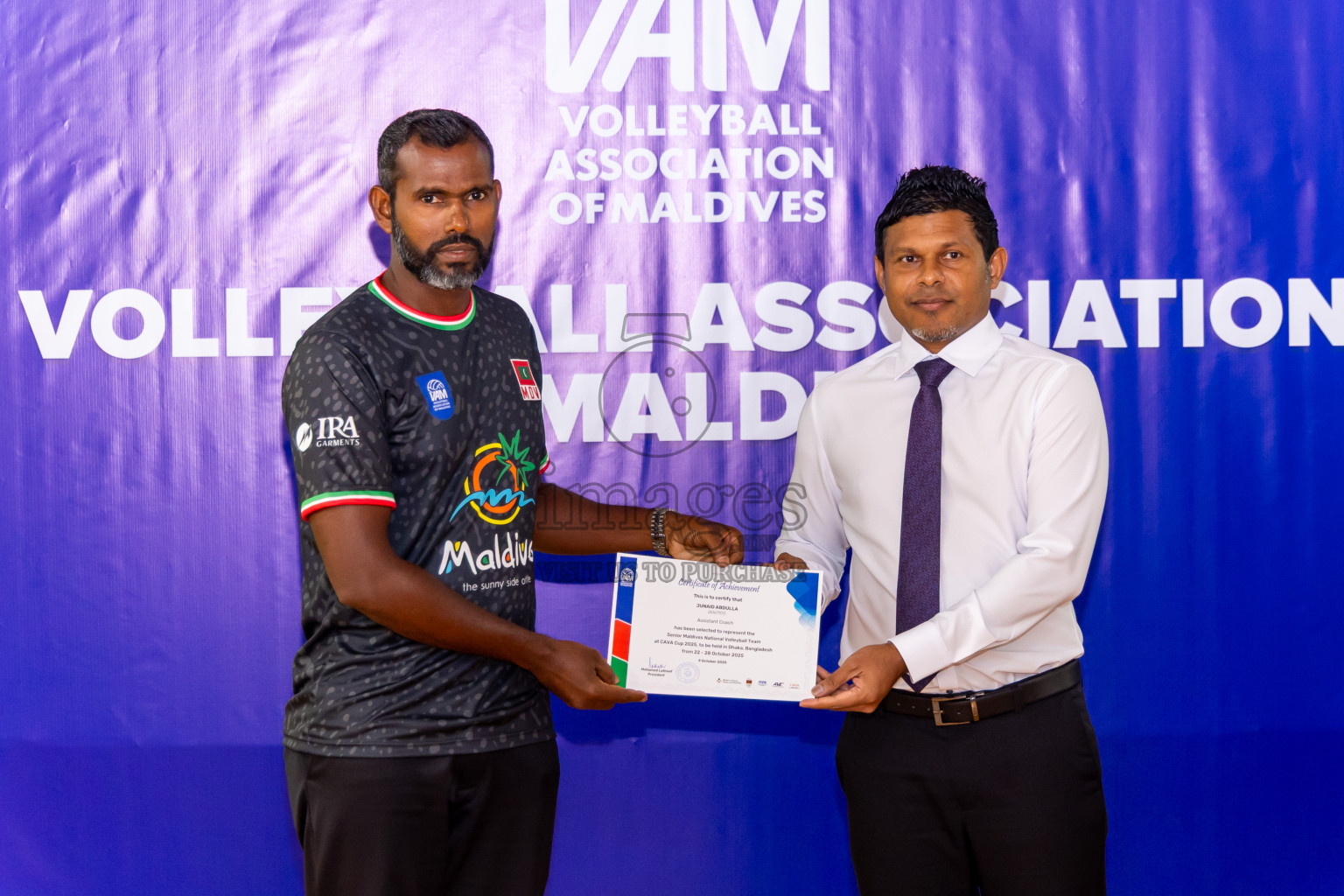 Announcing of Senior Mens Volleyball National Team participating in the CAVA Men’s cup 2025, in Bangladesh held in Socail Centre Haruge., Male', Maldives on Thursday, 09th October 2025. Photos by: Nausham Waheed / Images.mv