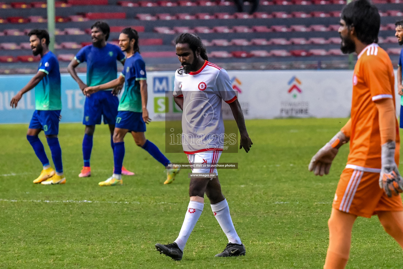 Super United Sports vs Buru Sports Club in Dhivehi Premier League Qualification 22 on 24th Aug 2022, held in National Football Stadium, Male', Maldives Photos: Nausham Waheed / Images.mv