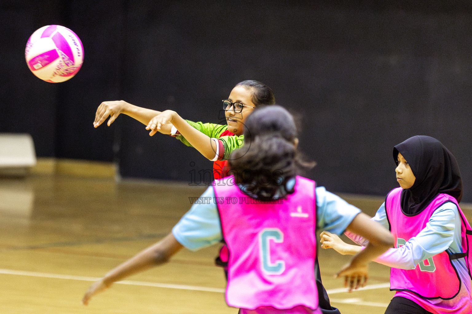 Netkids C vs Fionti Academy A in Day 5 of 3rd Netball Junior Championship, held at Social Center on Thursday 23rd January 2025 . Photos: Shuu Abdul Sattar / images.mv