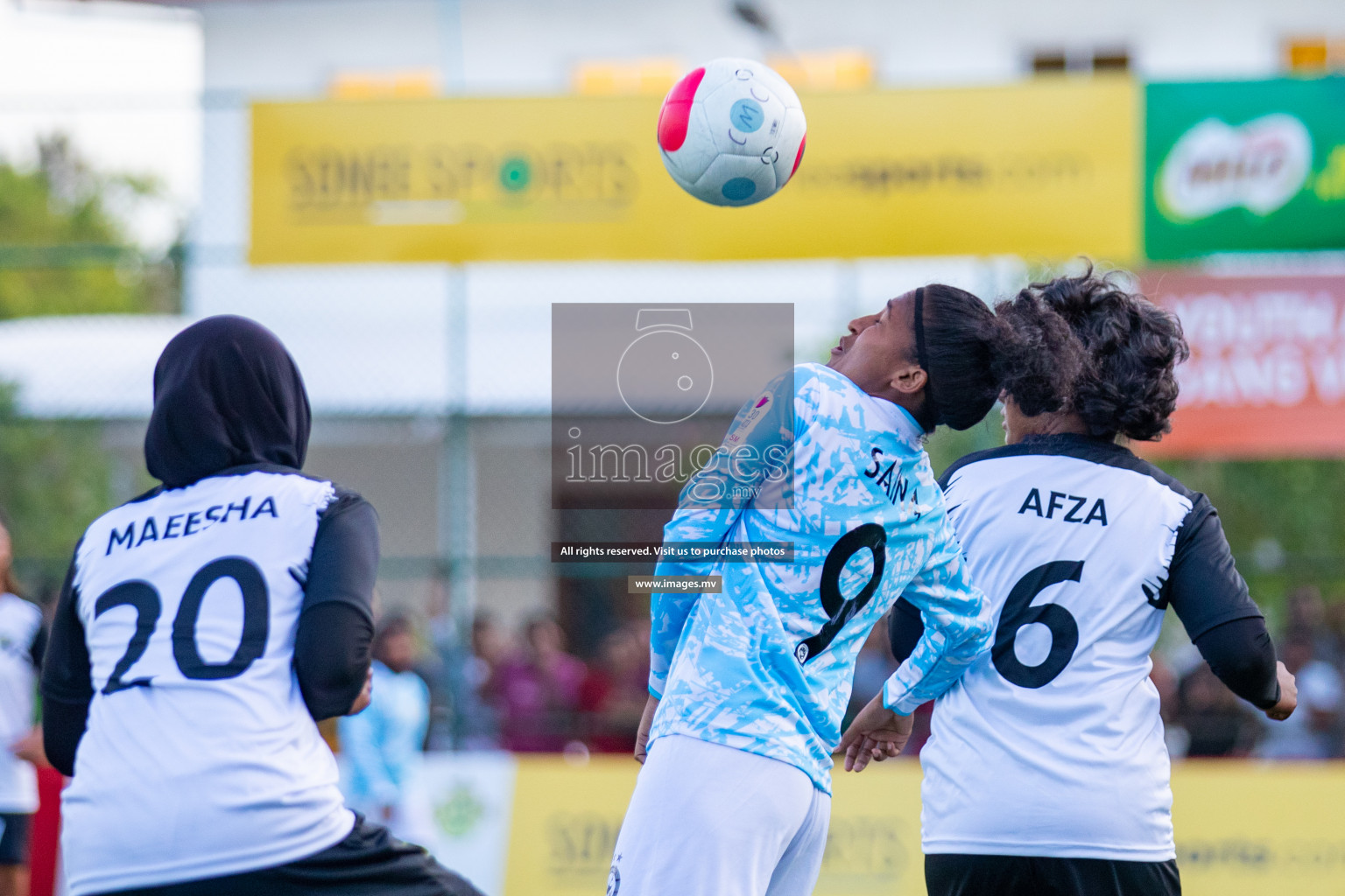 MPL vs DSC in Eighteen Thirty Women's Futsal Fiesta 2022 was held in Hulhumale', Maldives on Monday, 17th October 2022. Photos: Hassan Simah, Mohamed Mahfooz Moosa / images.mv