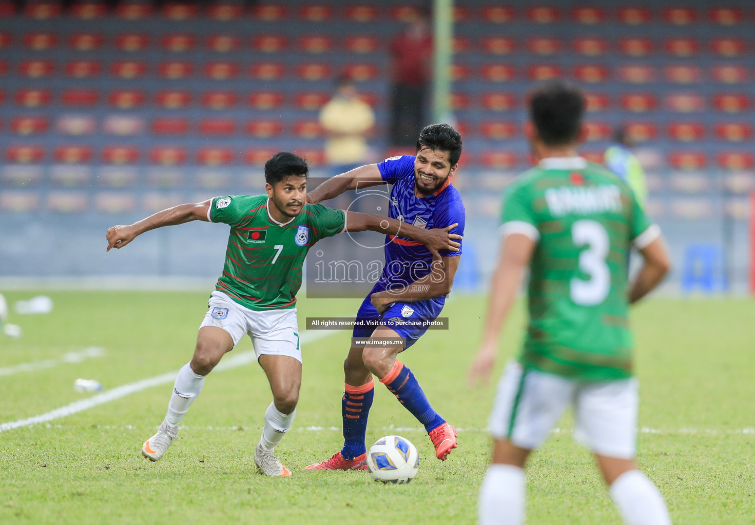 Bangladesh vs India in SAFF Championship 2021 held on 1st October 2021 in Galolhu National Stadium, Male', Maldives