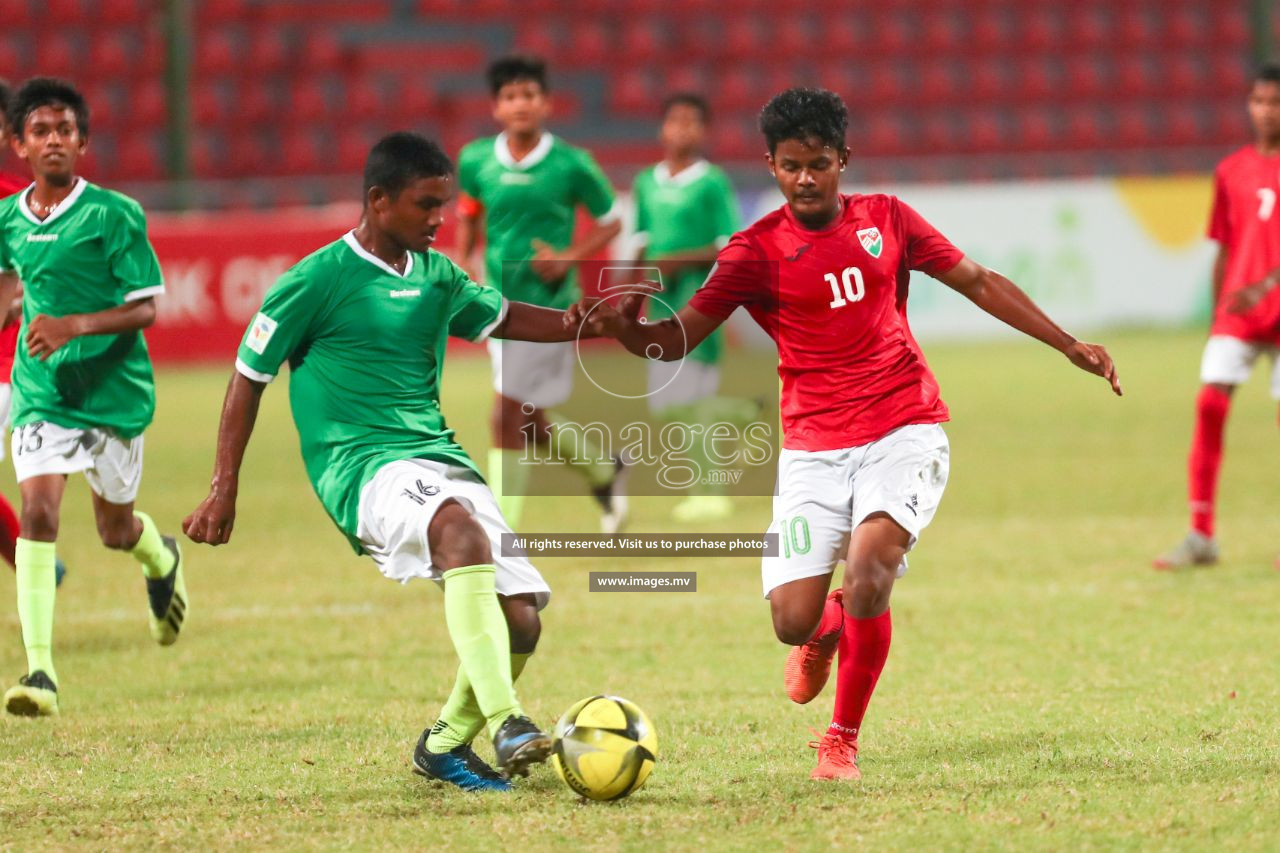 Gulhee School vs Thaajuddin School in Mamen Inter-School Football Tournament 2019 (U15) on 8th March 2019, in Male' Maldives (Images.mv Photo: Suadh Abdul Sattar)