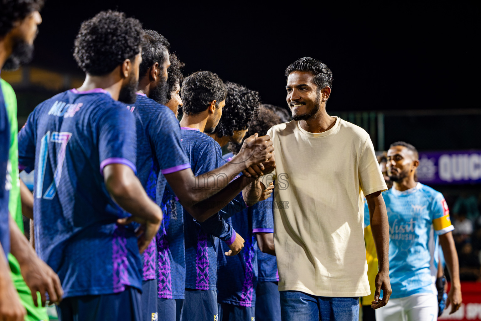 K Maafushi vs K Guraidhoo in Kaafu Atoll Semi Final in Day 24 of Golden Futsal Challenge 2025 was held on Tuesday , 28th January 2025, in Hulhumale', Maldives. Photos: Nausham Waheed / images.mv