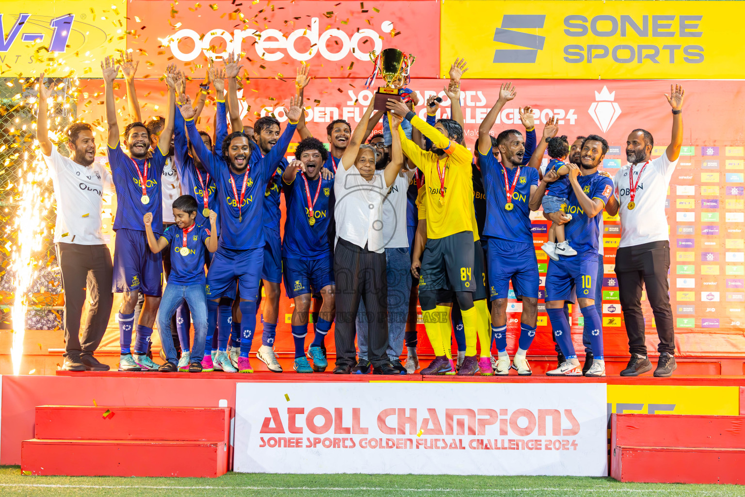 B Eydhafushi vs B Thulhaadhoo in Day 29 of Golden Futsal Challenge 2024 was held on Tuesday , 13th February 2024 in Hulhumale', Maldives Photos: Ismail Thoriq / images.mv