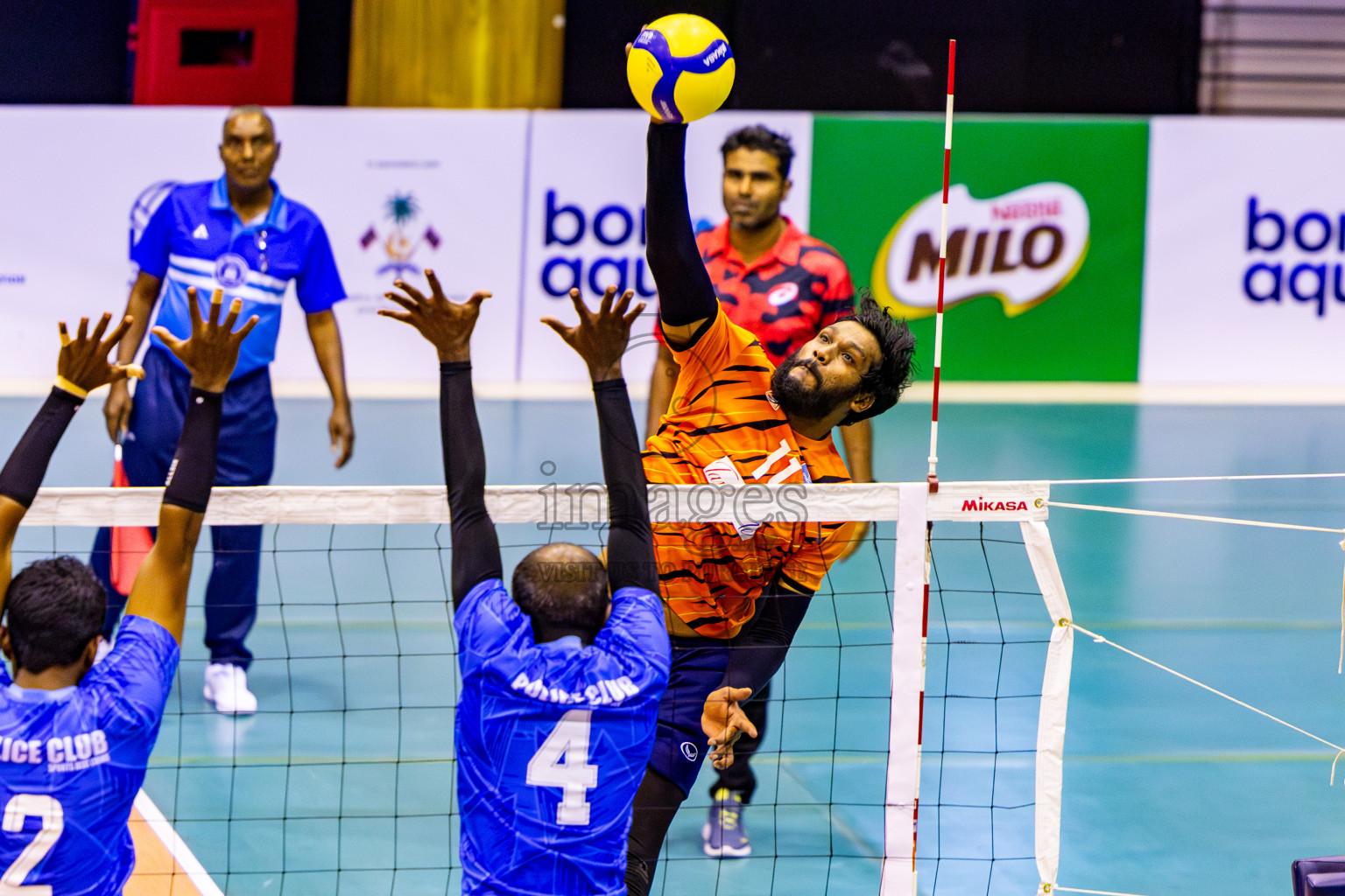 Sports Club City vs Police Club in Day 3 of MILO VAM Cup 2024 Men's Division was held in Social Center Indoor Hall on Wednesday, 30th October 2024. Photos: Nausham Waheed / images.mv