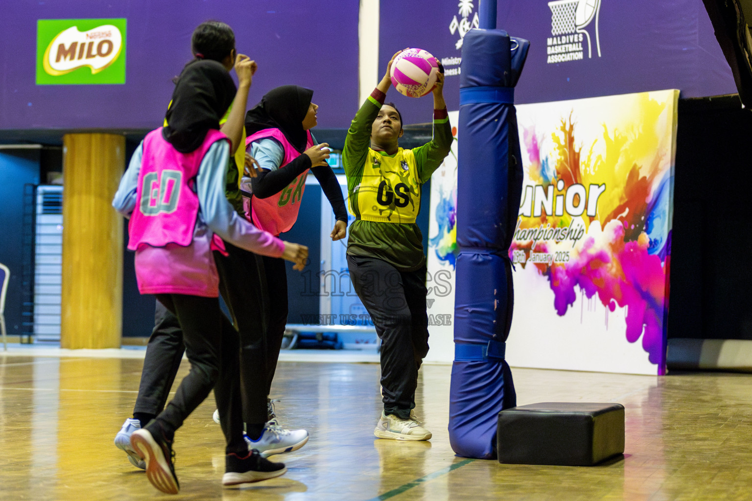 FIONTI Sports Club vs Netkids C in Day 2 of 3rd Junior Championship - Netball association of Maldives, held at Social Center on Monday 20th January 2025 . Photos by Shuu Abdul Sattar