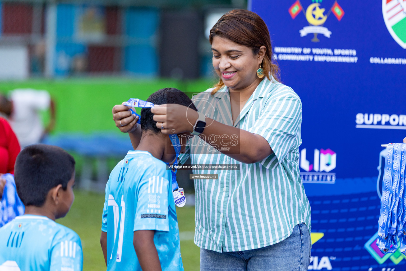 Day 4 of Nestle Kids Football Fiesta, held in Henveyru Football Stadium, Male', Maldives on Saturday, 14th October 2023 Photos: Nausham Waheed  / images.mv