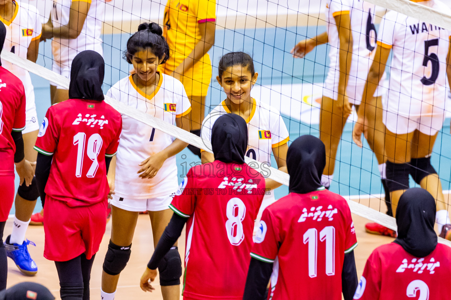 Sri Lanka vs Maldives in Semi Final of CAVA U20 Woman's Volleyball Championship 2024 was held in Social Center, Male', Maldives on 22nd July 2024. Photos: Nausham Waheed / images.mv